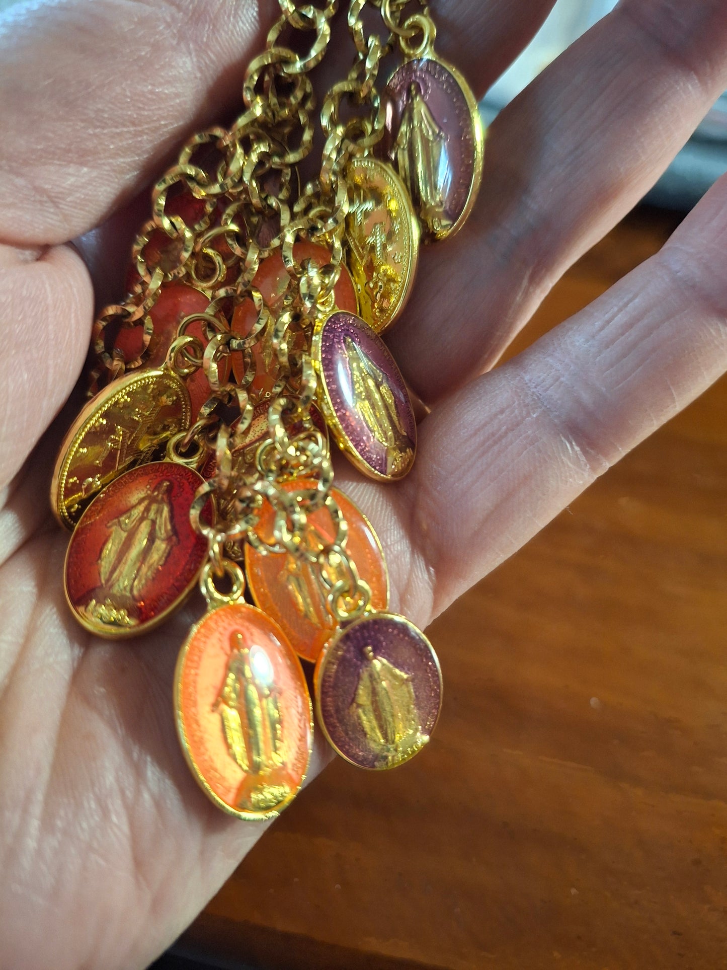 Stainless steel 316 chain necklace with Madonna charms