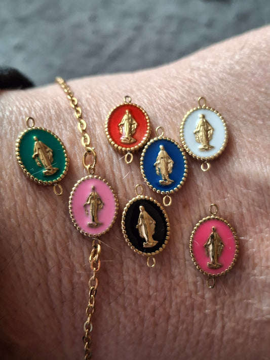 Bracelet chaîne acier inoxydable stainless steel 316 madone stainless steel 316 plaqué or sur mesure