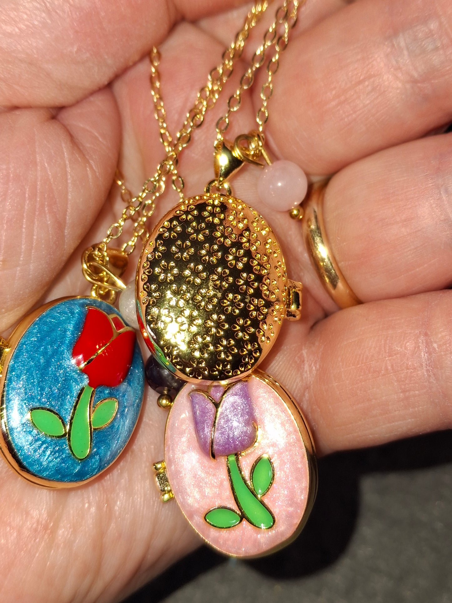 Collier pendentif porte photo et perle réglable ajustable