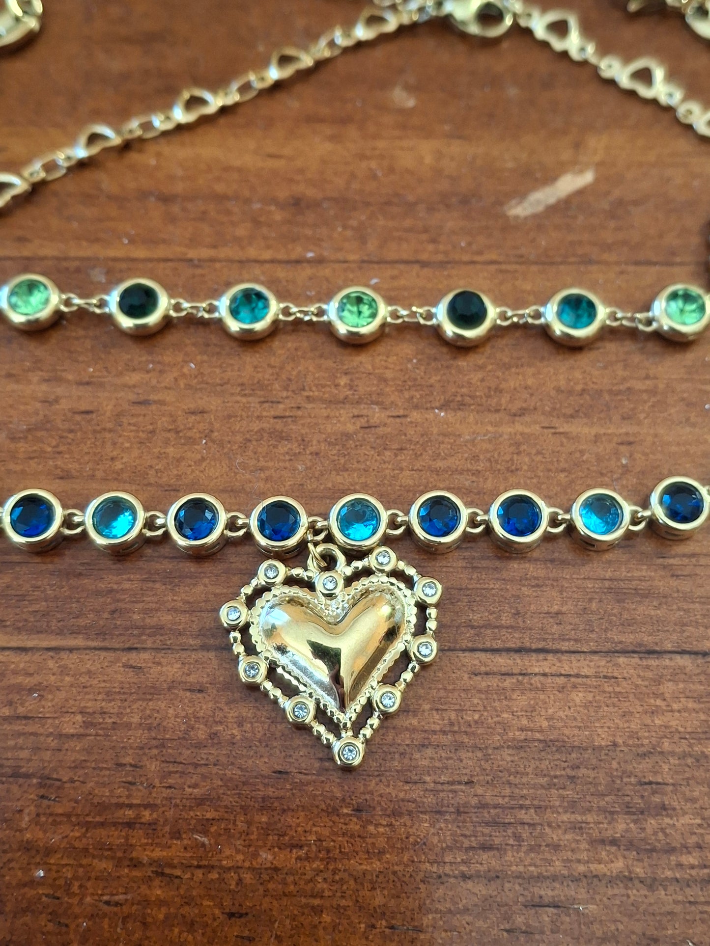Armband Kette Edelstahl 316 von sehr schöner Qualität mit Kristallbesatz, handgefertigt nach Maß