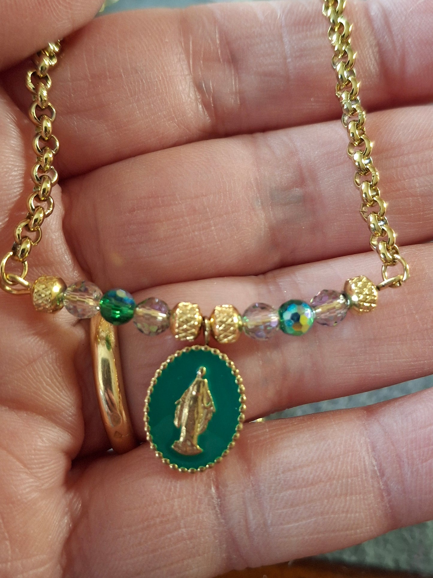 Bracelet chaîne maille jaseron stainless steel 316 madone stainless steel 316 handmade sur mesure