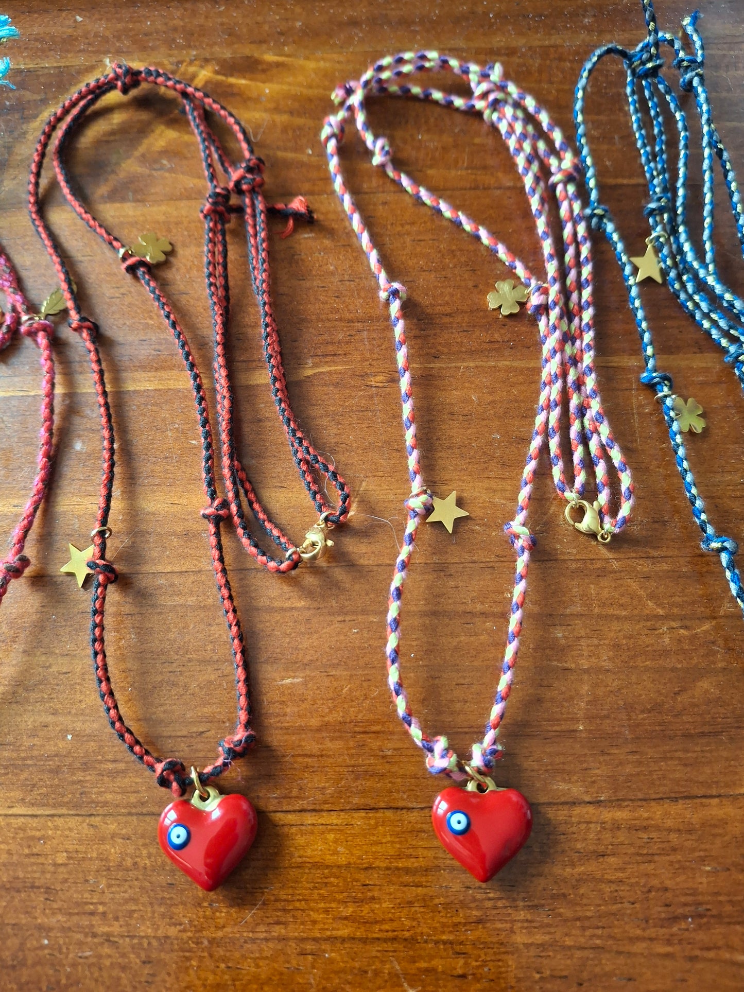 Collier cordon tressé réglable ajustable handmade talisman gri gri