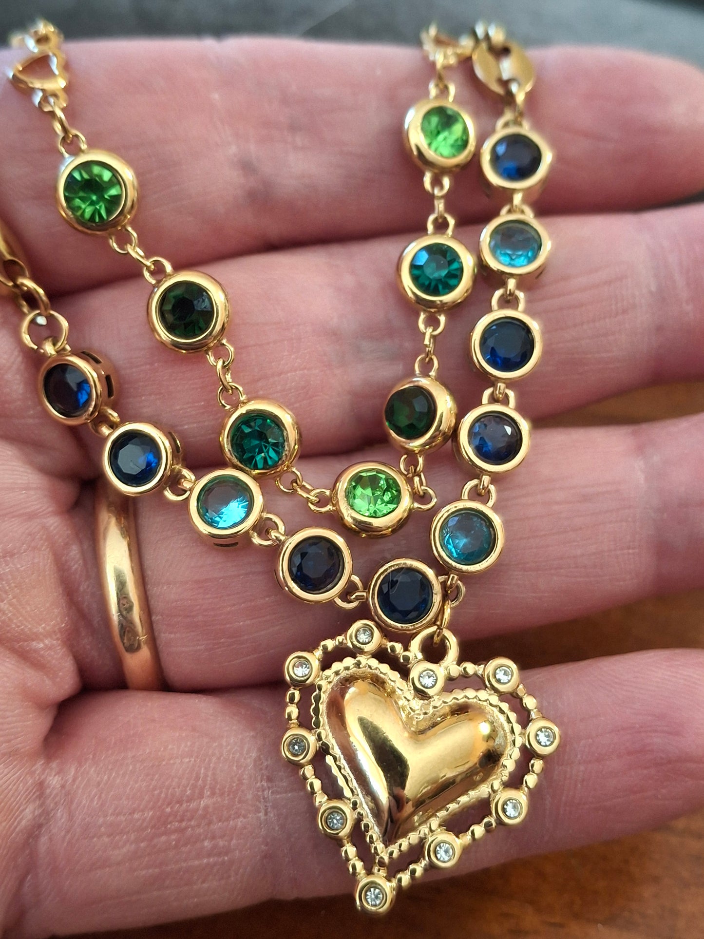 Armband Kette Edelstahl 316 von sehr schöner Qualität mit Kristallbesatz, handgefertigt nach Maß