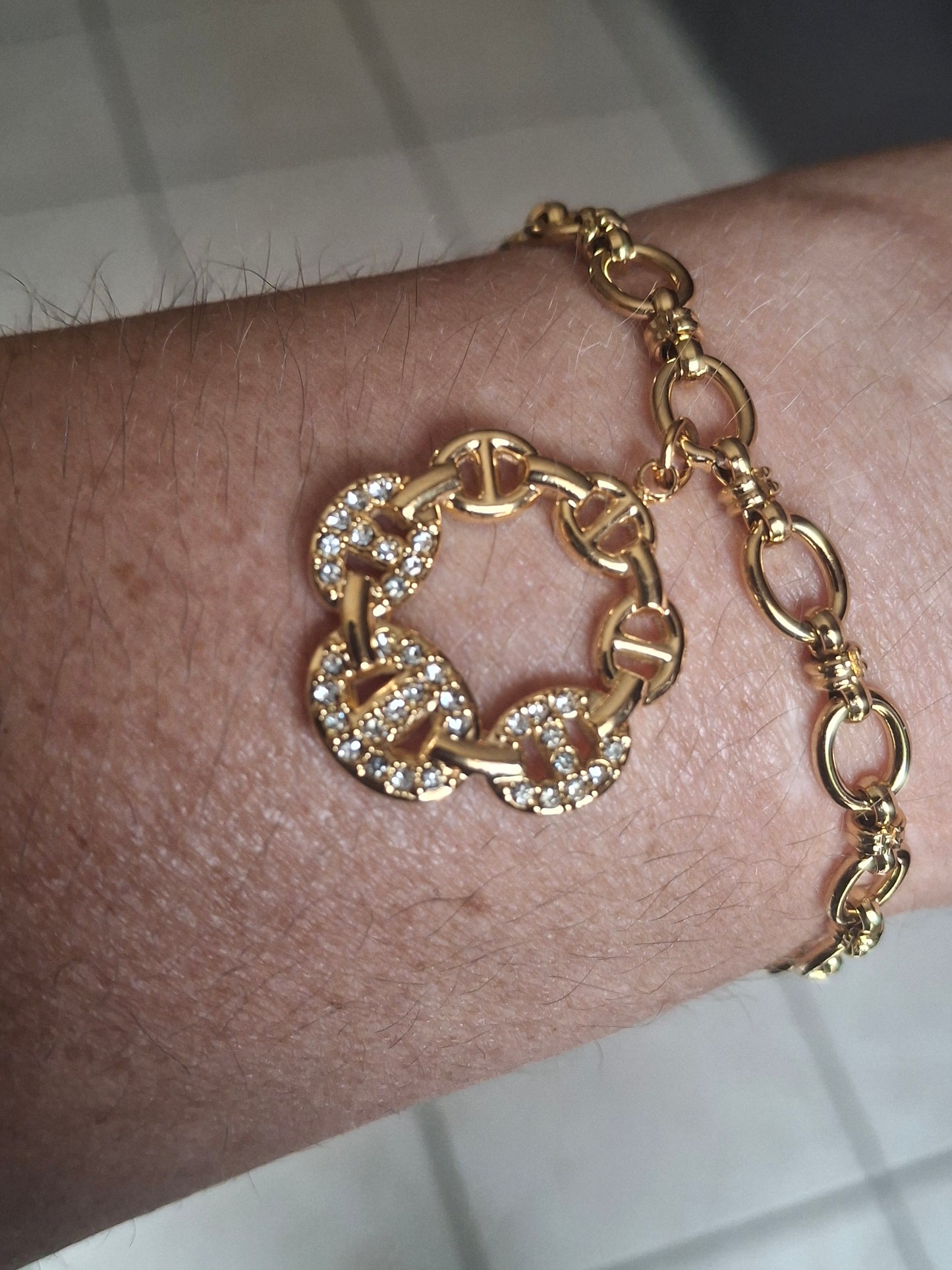 Bracelet chaîne maille gourmette stainless steel 316 ,pendentif maille marine stainless steel 316 poli sur mesure