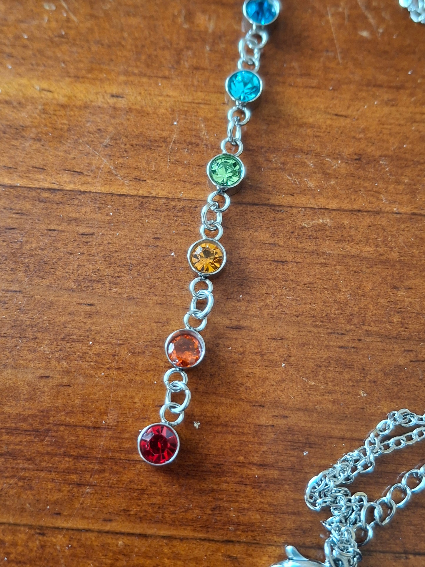 Y-förmige Halskette, Edelstahl 316, 7 Chakren