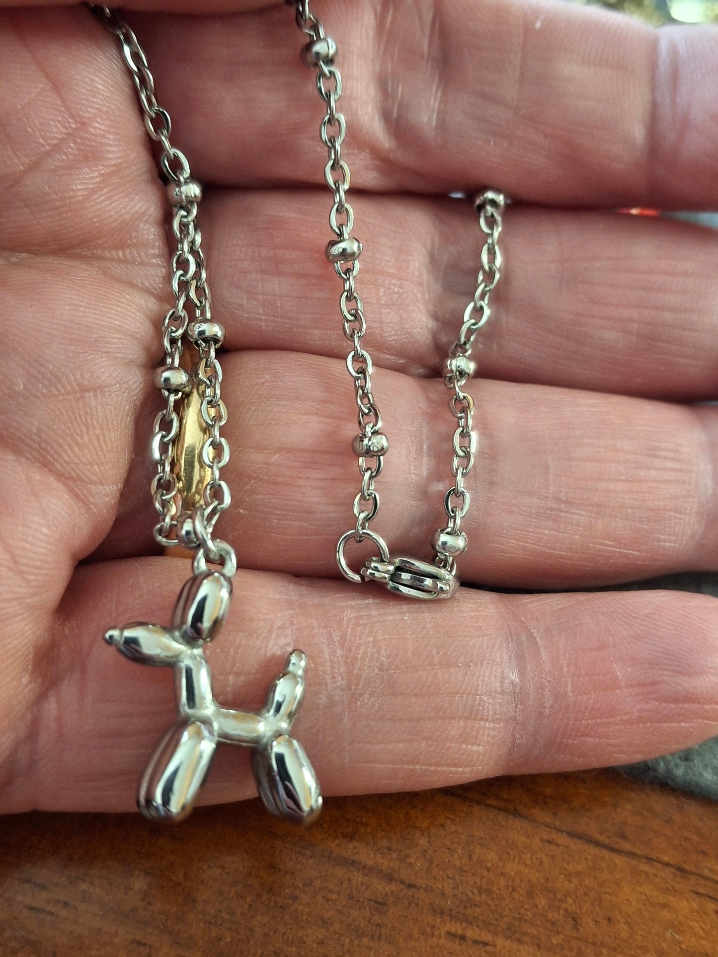 Collier chaîne acier inoxydable stainless steel chien ballon acier inoxydable stainless steel