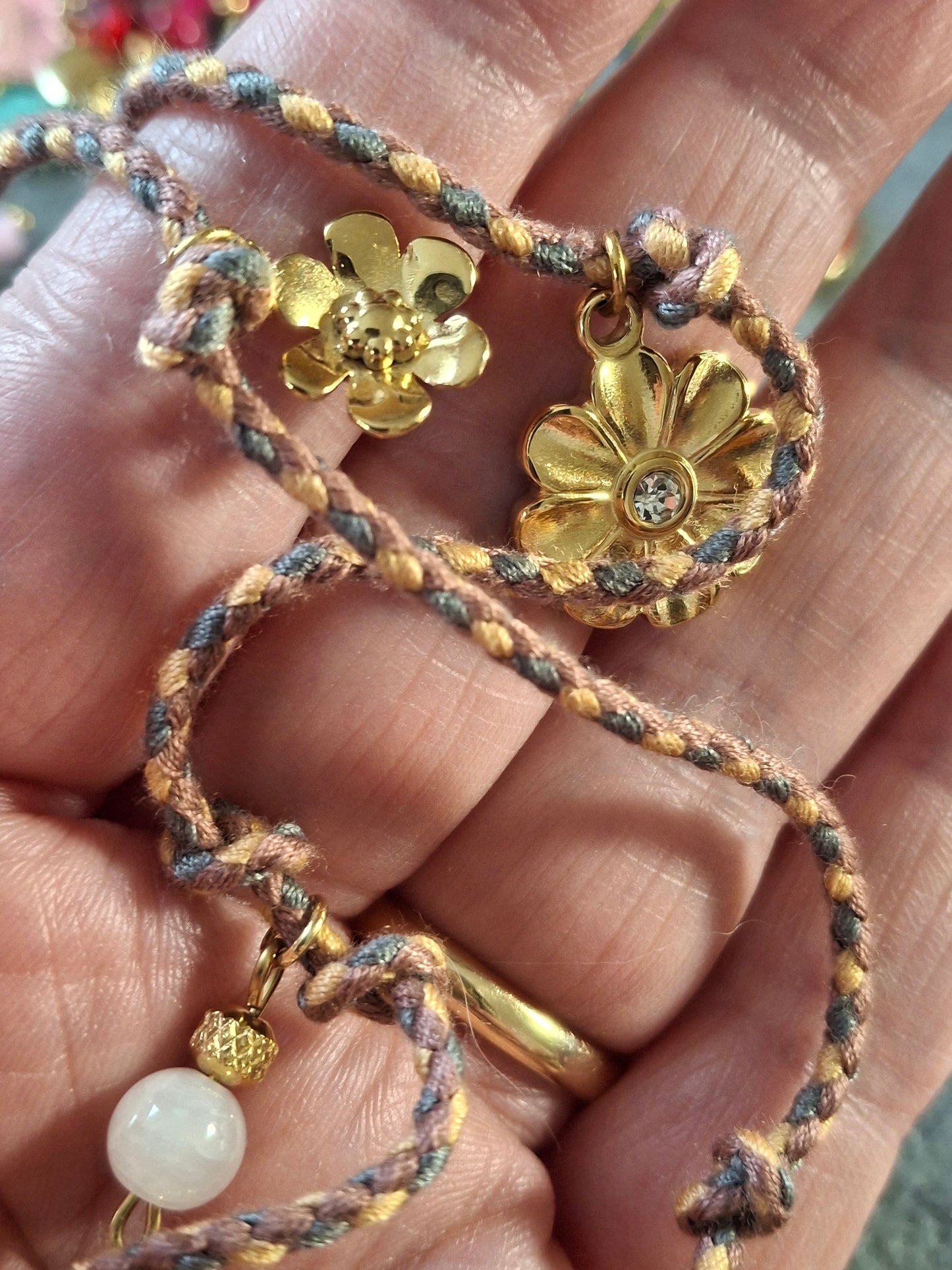 Collier cordon tressé réglable ajustable handmade