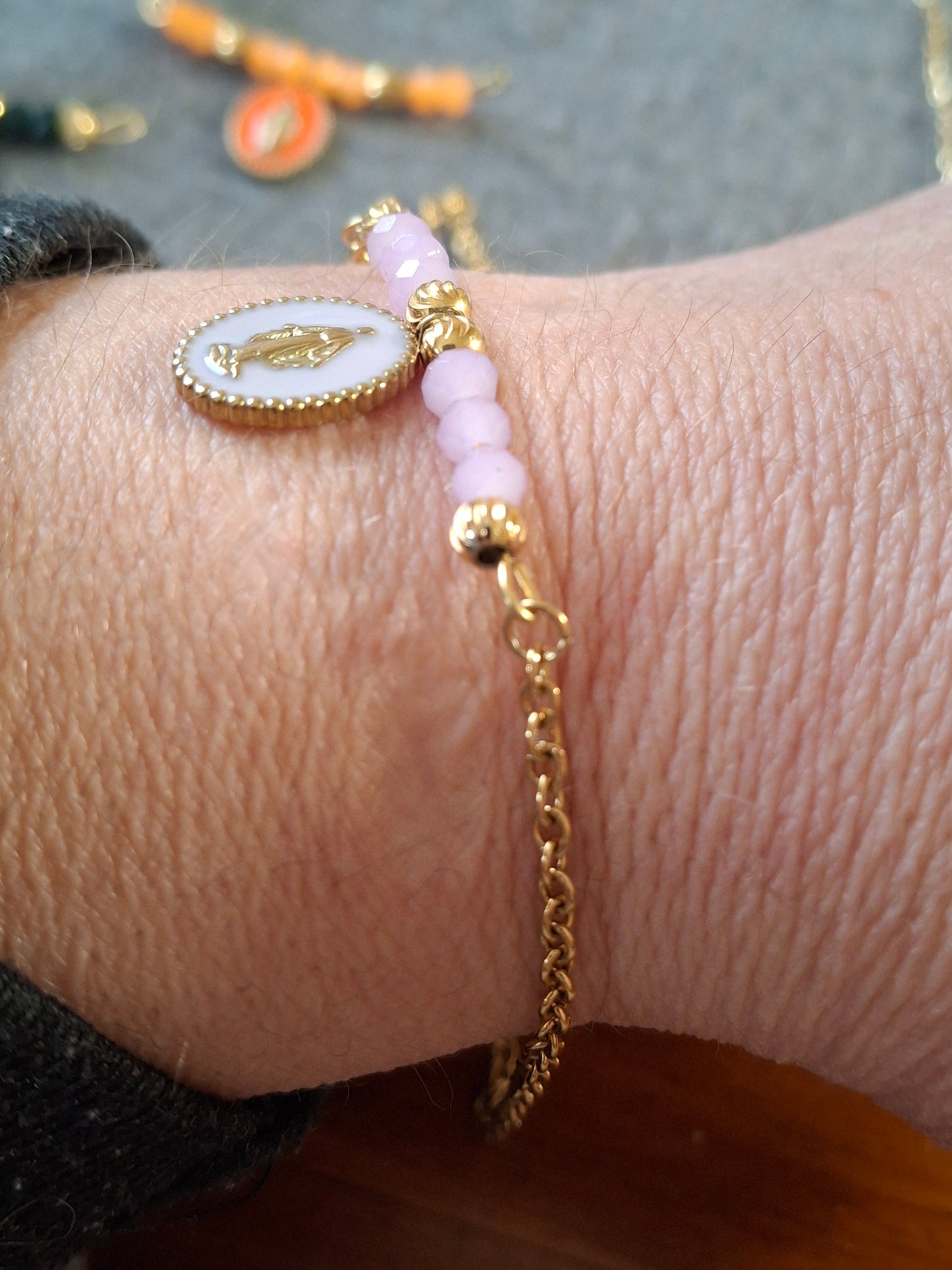 Bracelet chaîne acier inoxydable stainless steel 316 madone stainless steel 316 handmade sur mesure