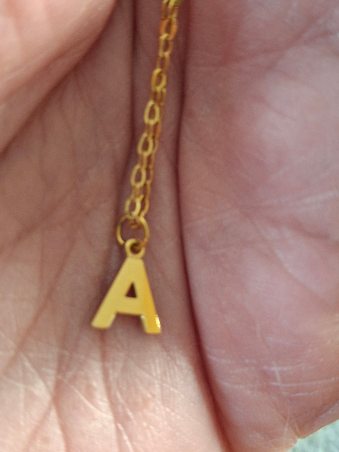 Halskette vergoldet Edelstahl oder Perlenkette Edelstahl Buchstabe Edelstahl 316 mit Zirkonia-Stein