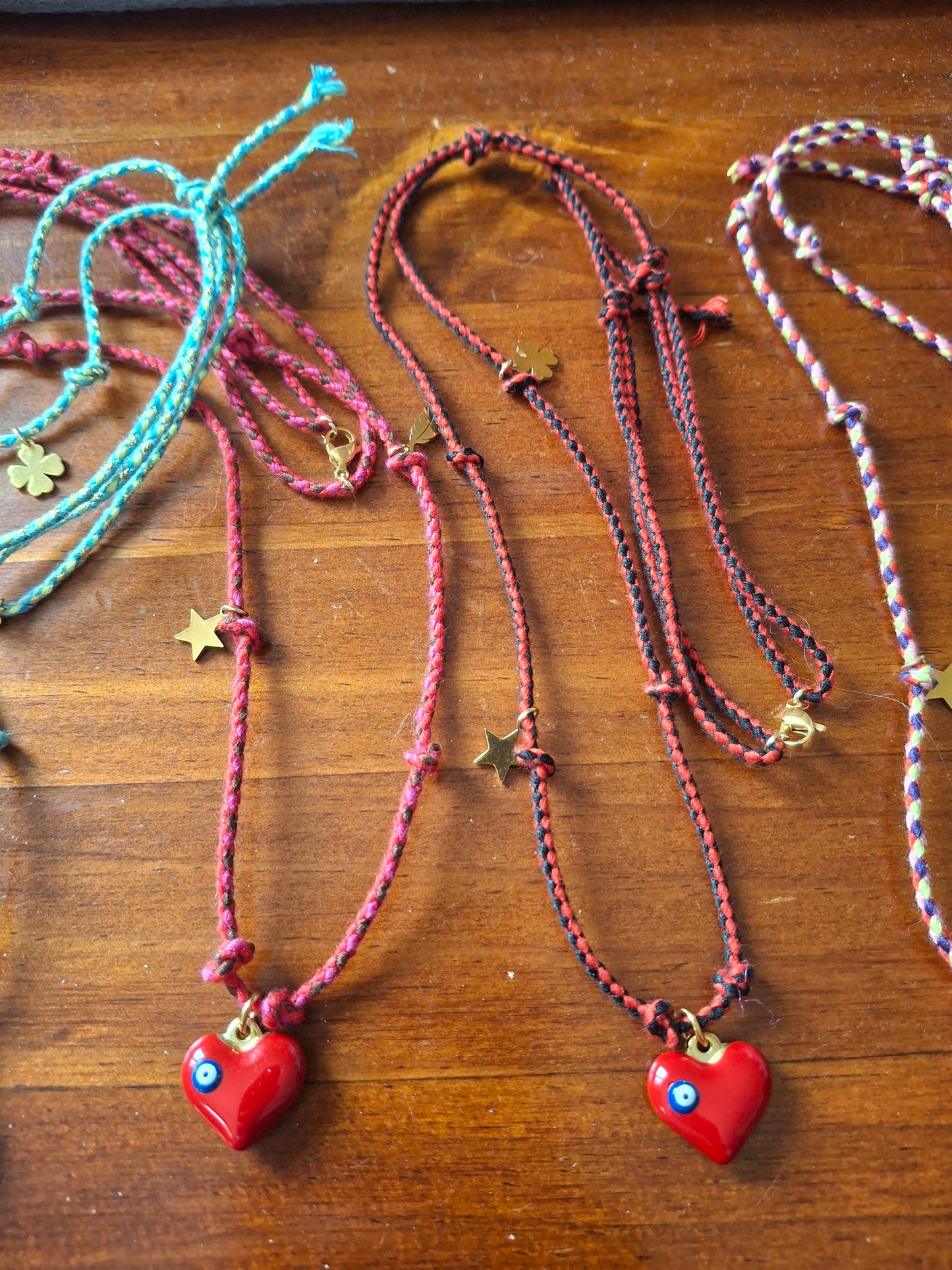 Collier cordon tressé réglable ajustable handmade talisman gri gri