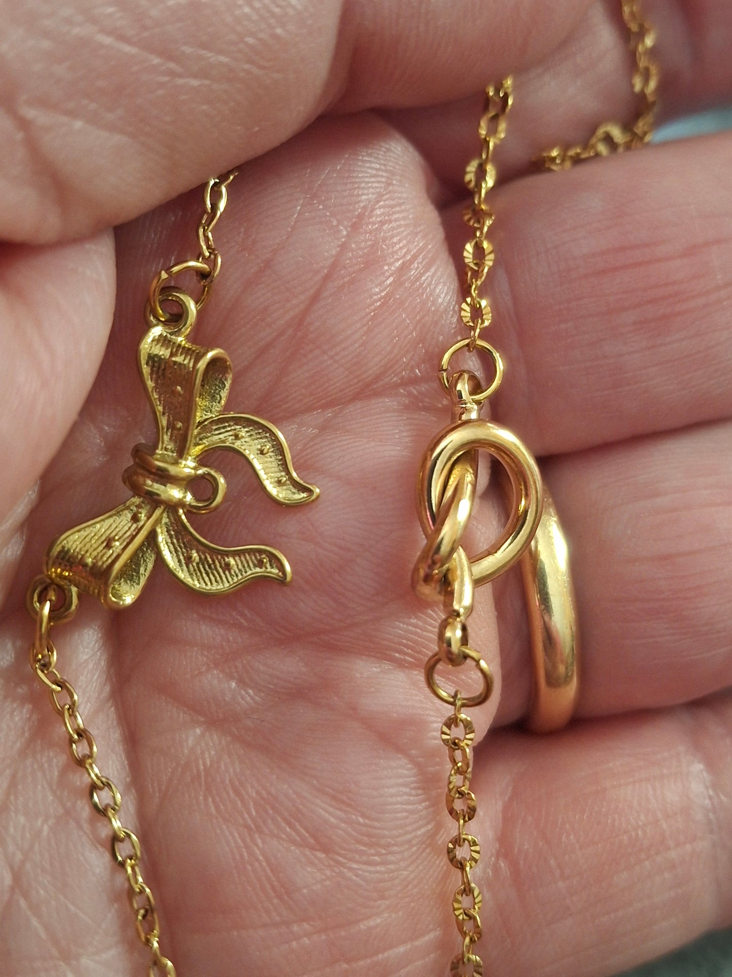 Armband, Edelstahl, Herz- oder Knotenelement aus Edelstahl, nur auf Maßanfertigung