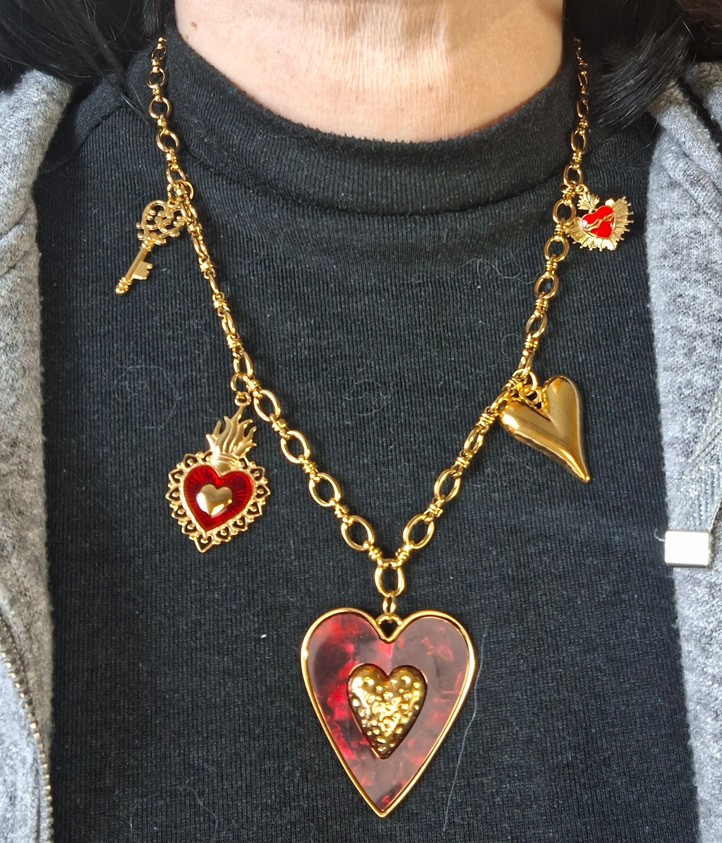 Collier chaîne acier inoxydable stainless steel 316 breloques ajustable réglable