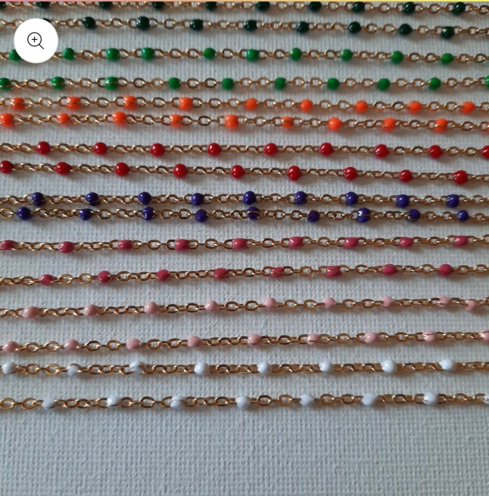 Halskette goldfarbene Edelstahlkette und Edelstahlverbinder
