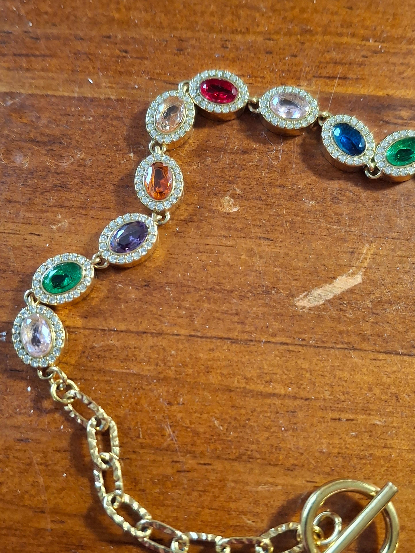 Armband Kette Edelstahl 316 von höchster Qualität, Kristall mit Zirkonia besetzt, Madonnenanhänger Edelstahl 316, handgefertigt, nur auf Maß