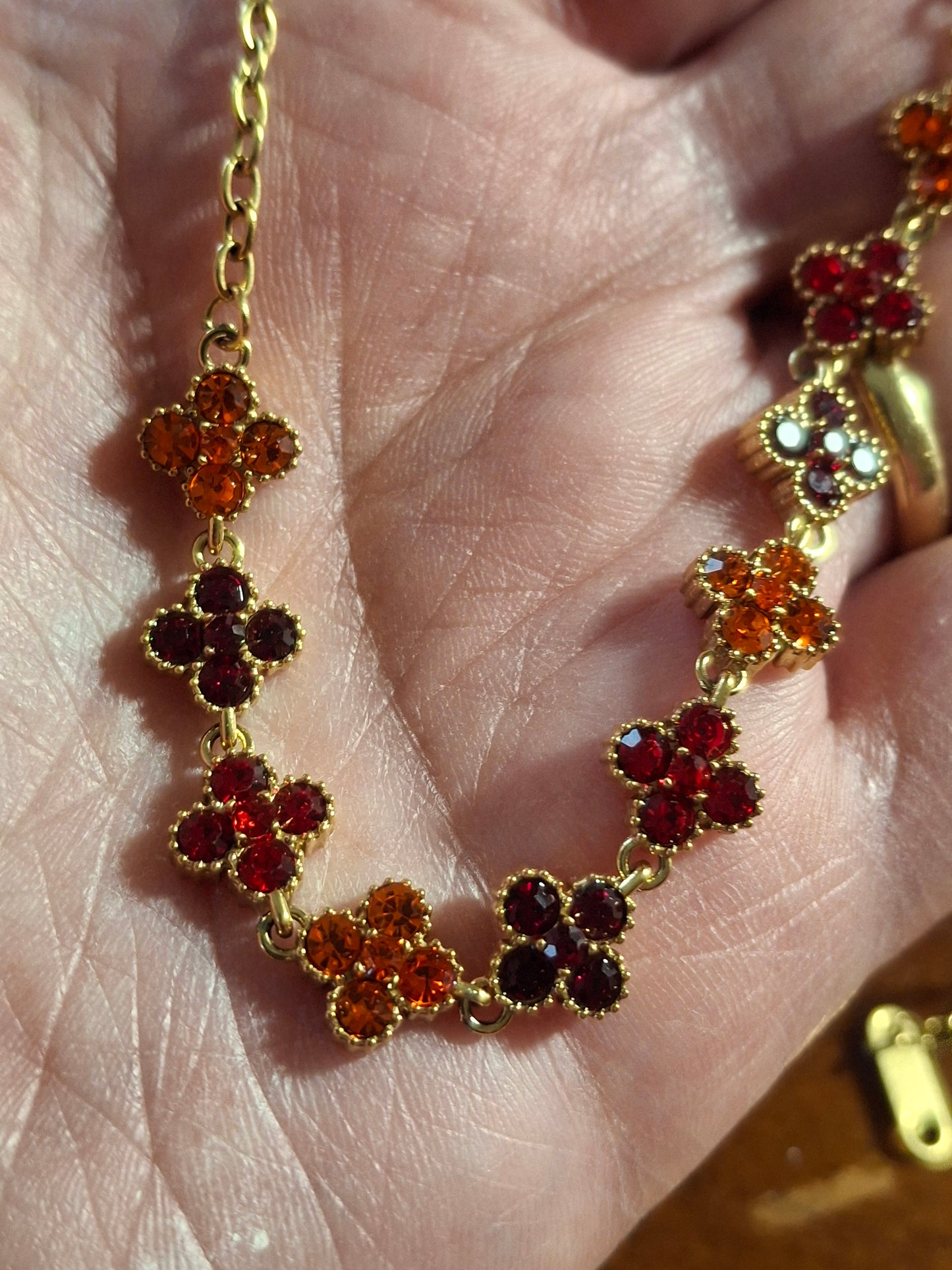 Halskette goldfarbene Kette Edelstahl 316 Kristall und Kette Edelstahl 316 handgefertigt