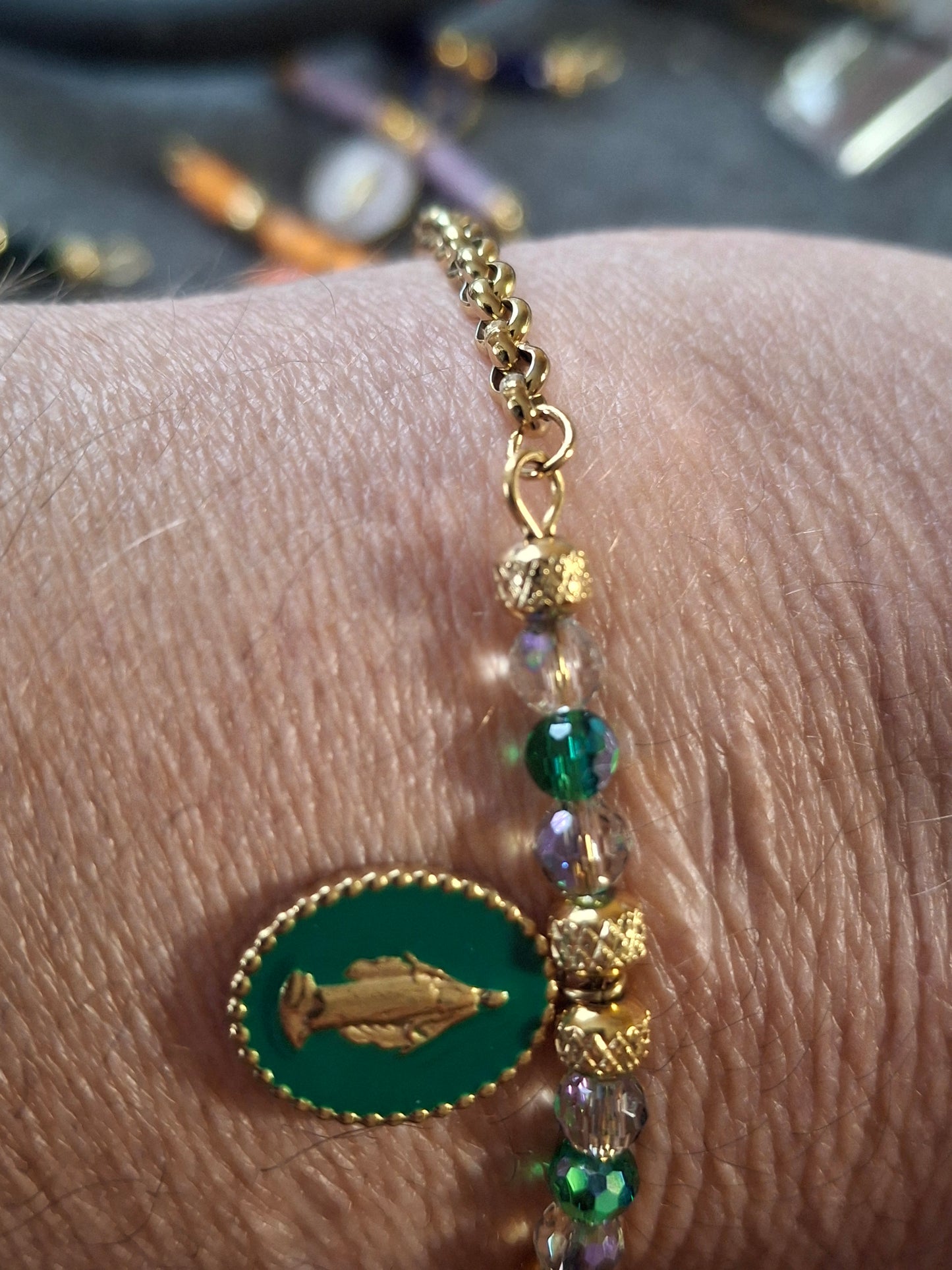 Bracelet chaîne maille jaseron stainless steel 316 madone stainless steel 316 handmade sur mesure