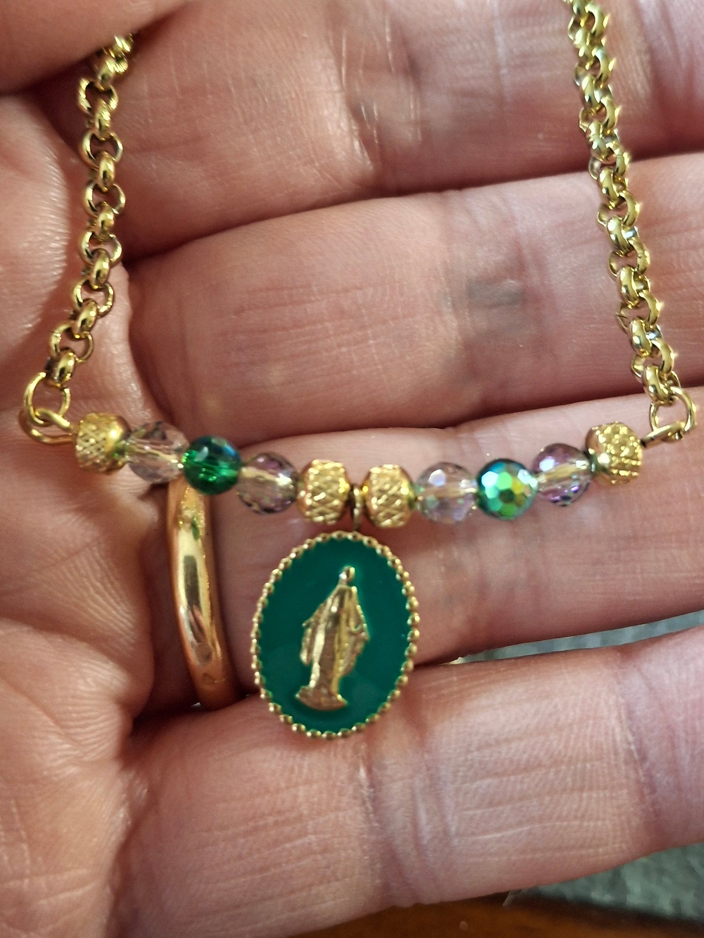 Bracelet chaîne maille jaseron stainless steel 316 madone stainless steel 316 handmade sur mesure