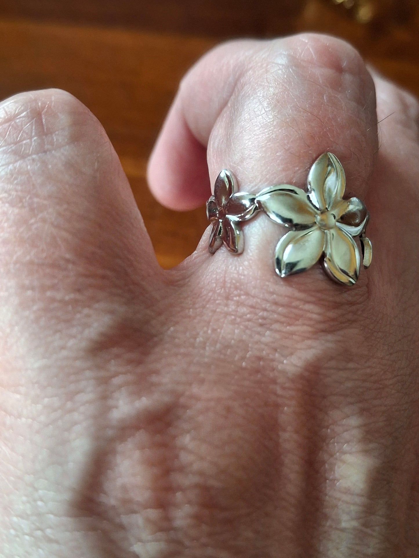 Bague acier inoxydable stainless steel 316 or ou argent réglable ajustable