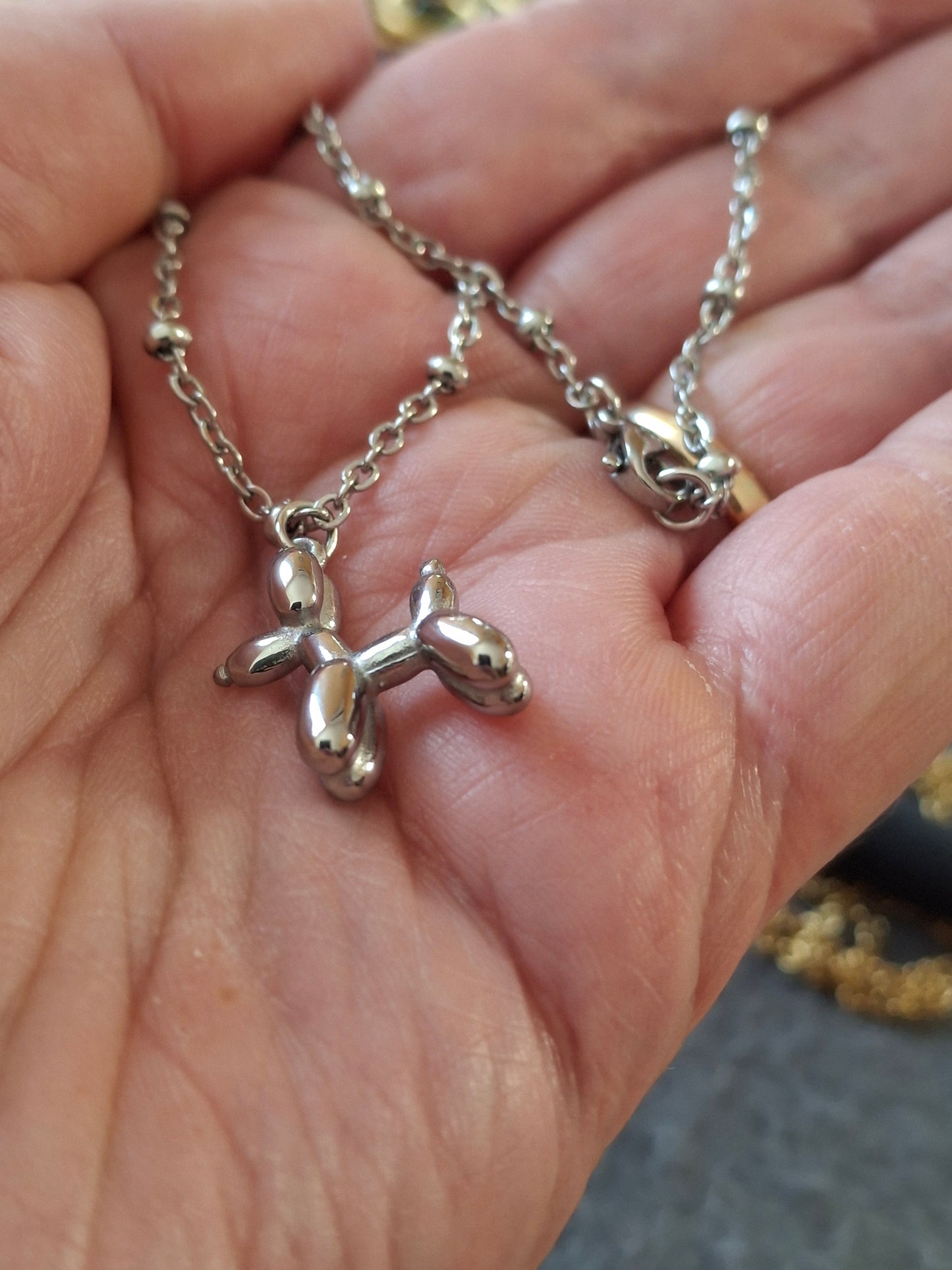 Collier chaîne acier inoxydable stainless steel chien ballon acier inoxydable stainless steel