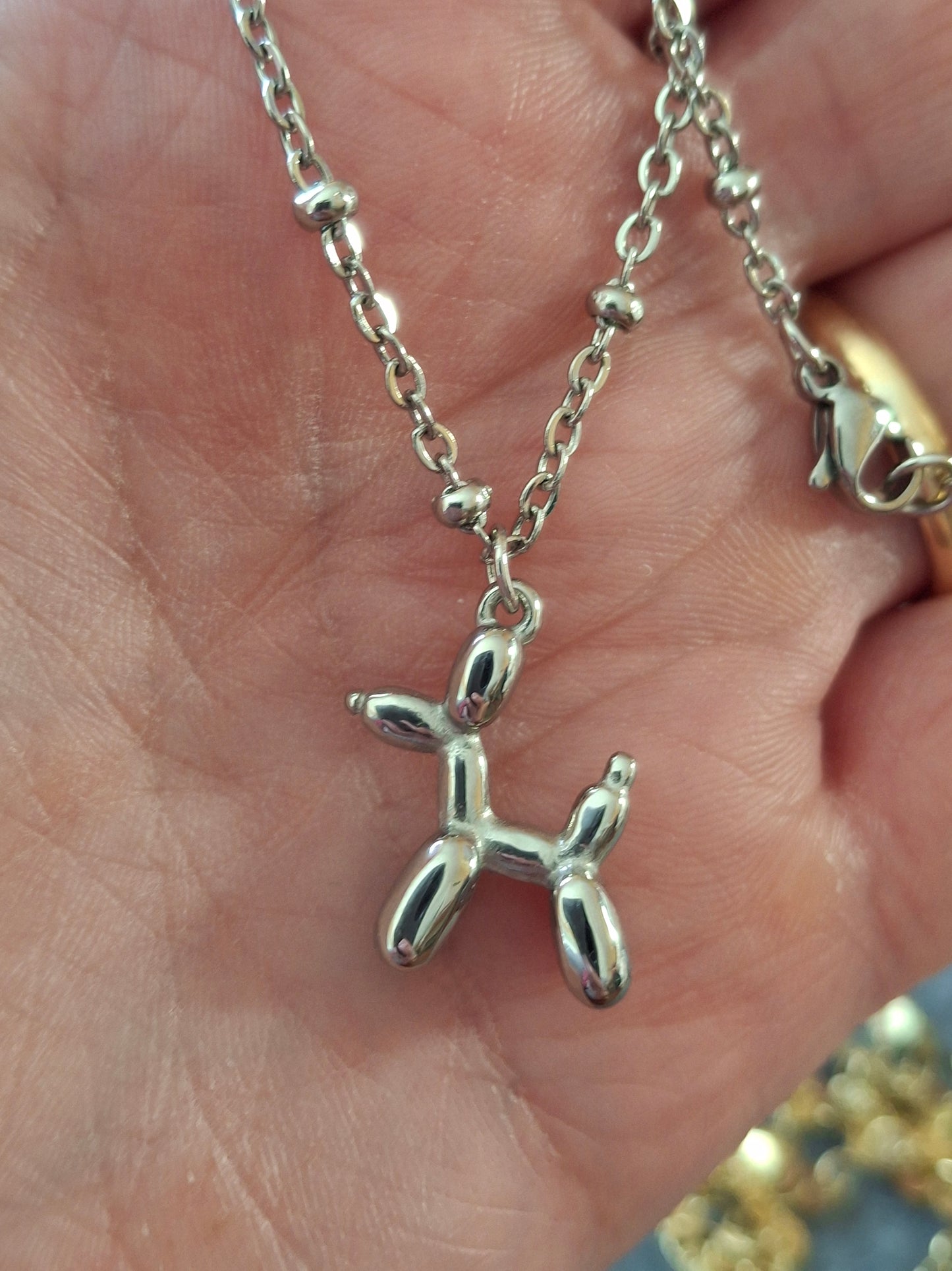 Collier chaîne acier inoxydable stainless steel chien ballon acier inoxydable stainless steel