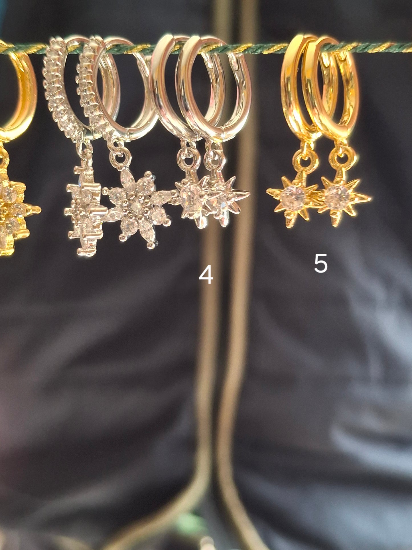 Stainless steel 316 single earrings with zirconium stones