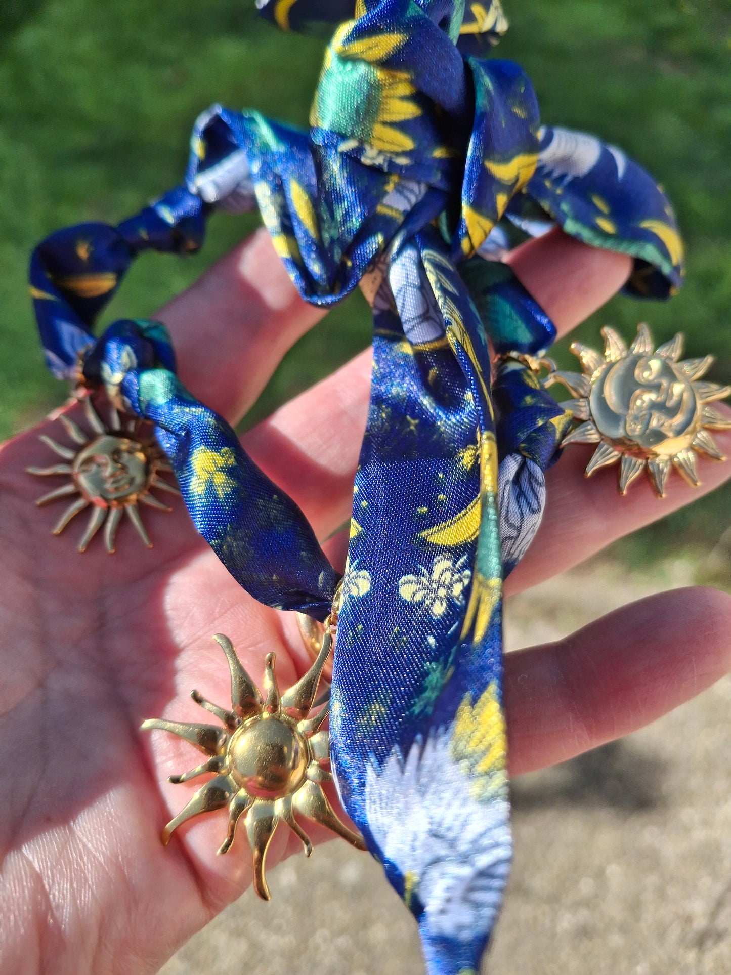 Collier foulard handmade et breloques stainless steel 316 cadeau