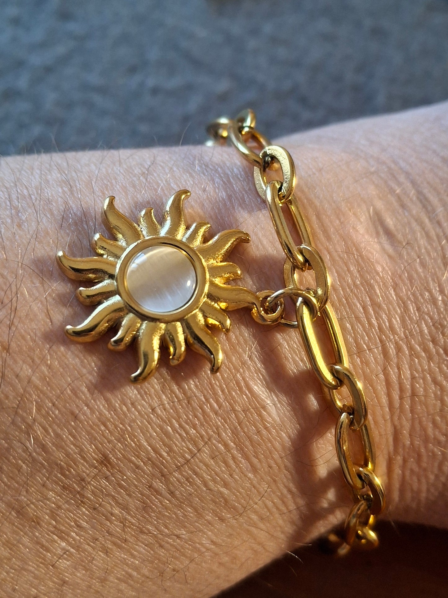 Bracelet chaîne acier inoxydable stainless steel 316 soleil stainless steel 316 sur mesure