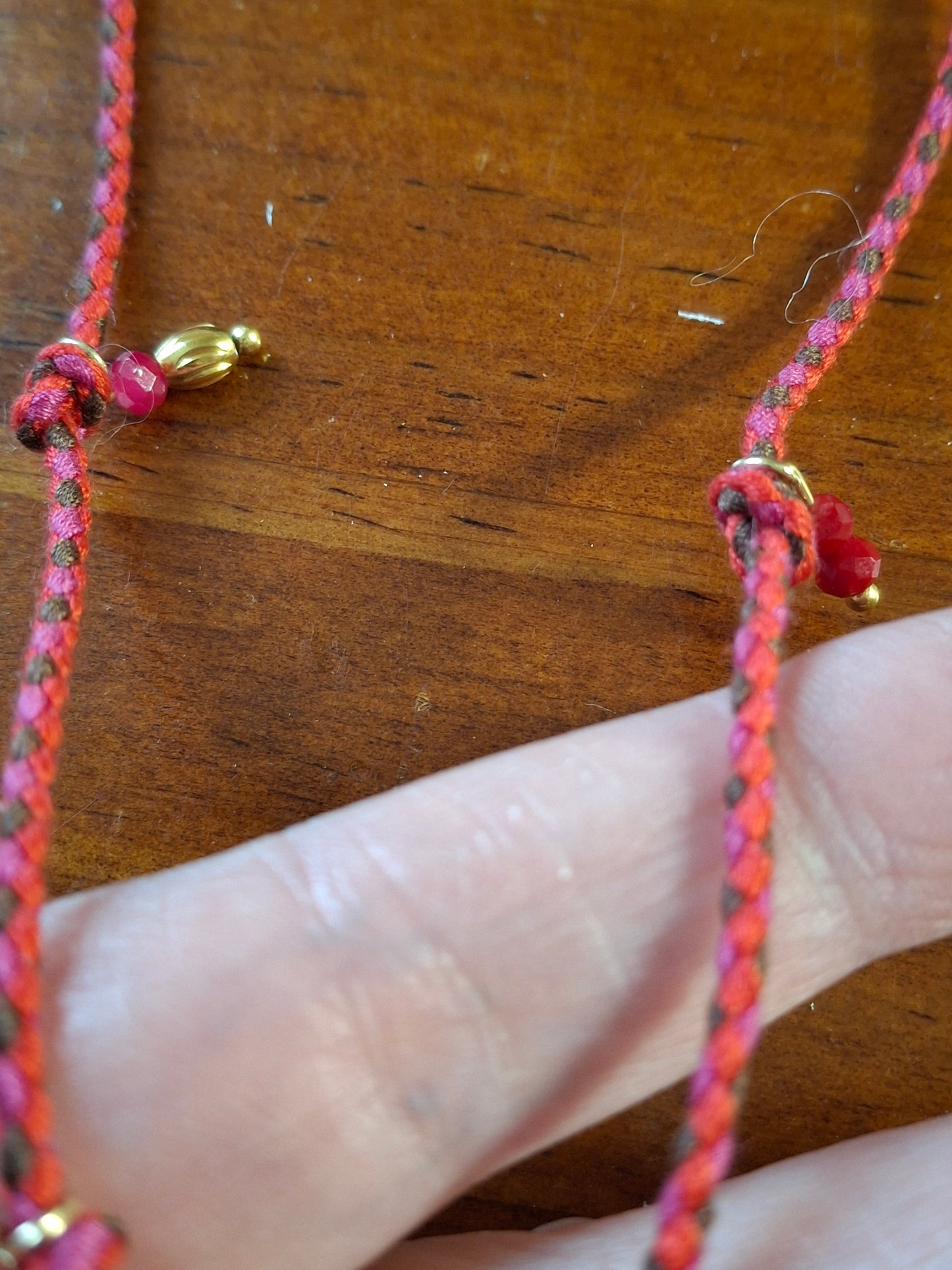 Collier cordon tressé réglable ajustable handmade