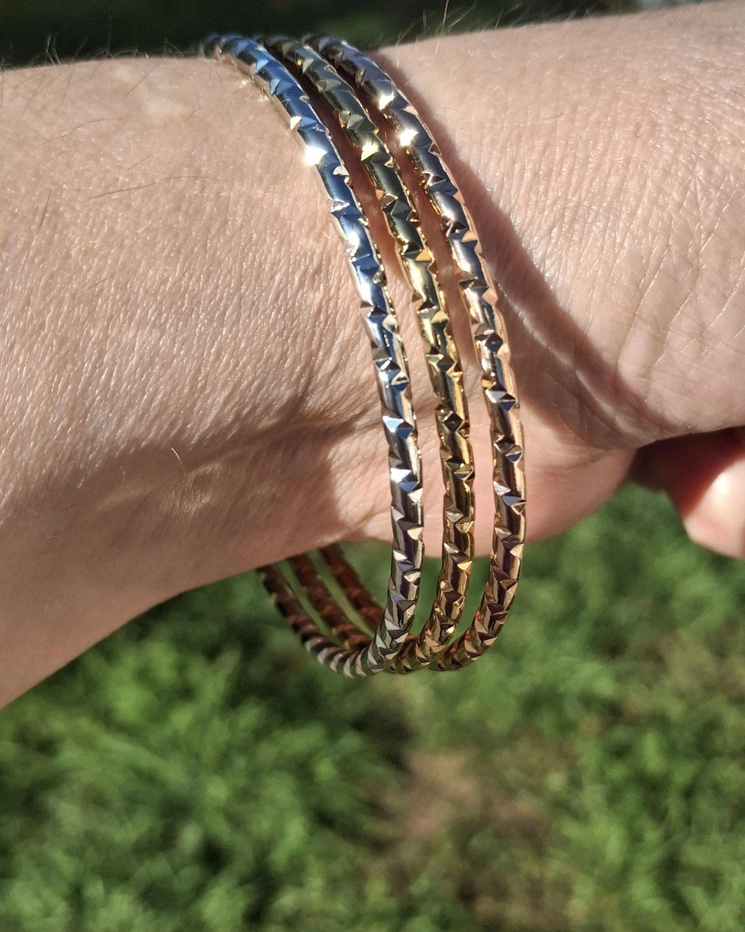 Trio de jonc 3 couleurs en acier inoxydable stainless steel 316 de qualité supérieure