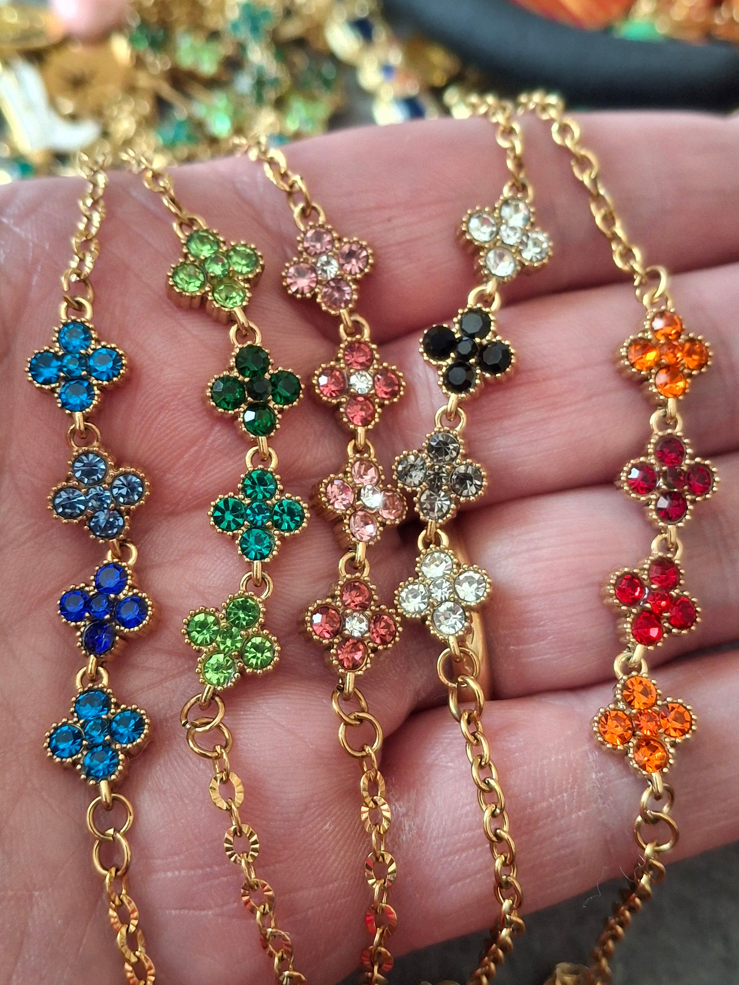 Armband Kette Edelstahl 316 Kristall und Kette Edelstahl 316 handgefertigt nur auf Maß