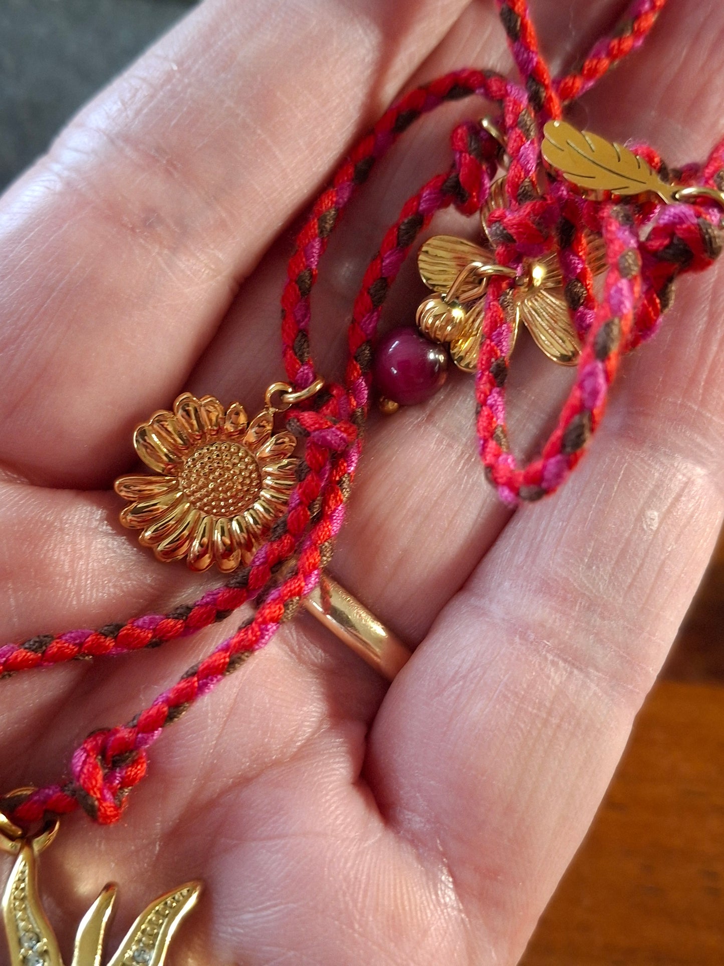 Collier cordon tressé réglable ajustable handmade