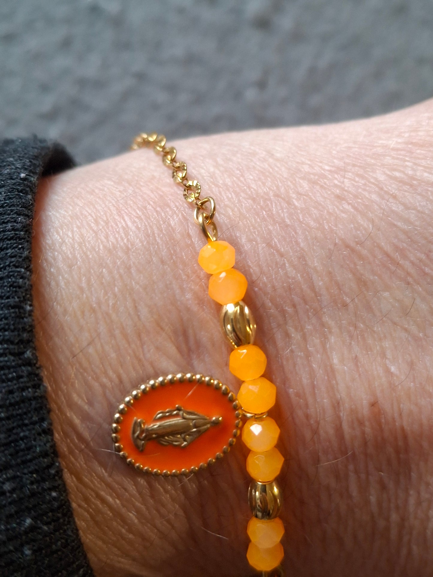 Bracelet chaîne acier inoxydable stainless steel 316 madone stainless steel 316 handmade sur mesure