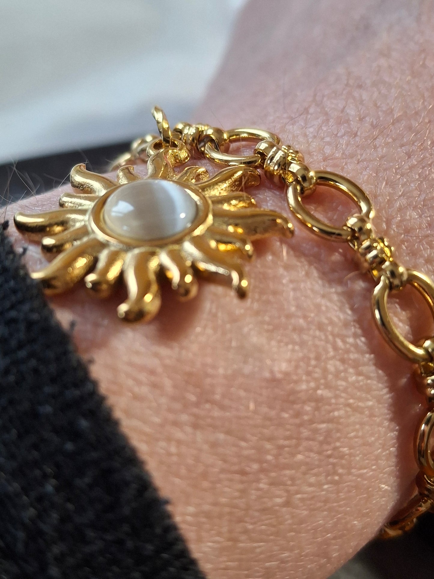 Armband Gliederkette Edelstahl 316, maßgefertigter polierter Sonnenanhänger Edelstahl 316
