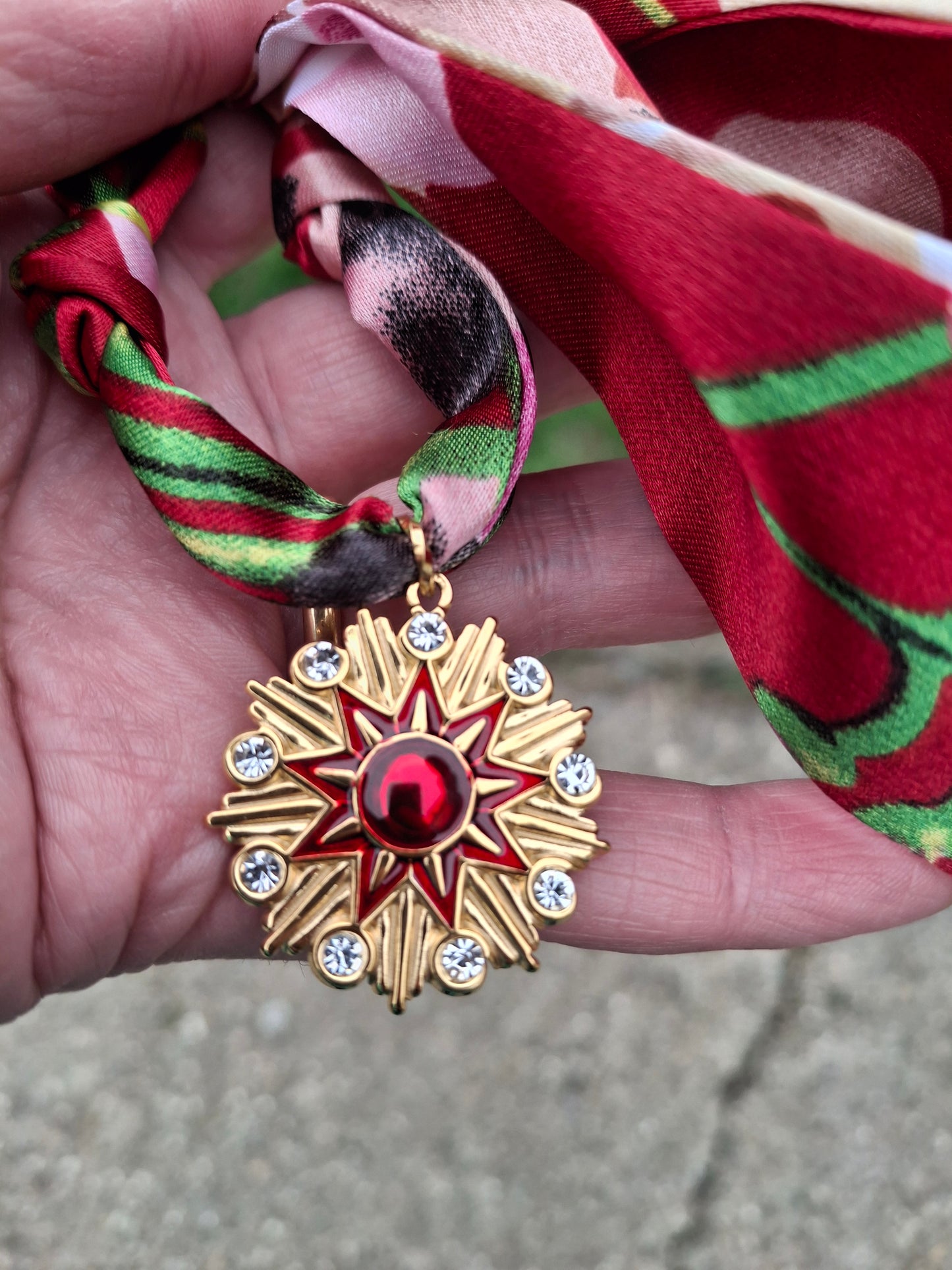 Collier foulard pendentif soleil stainless steel 316 poli