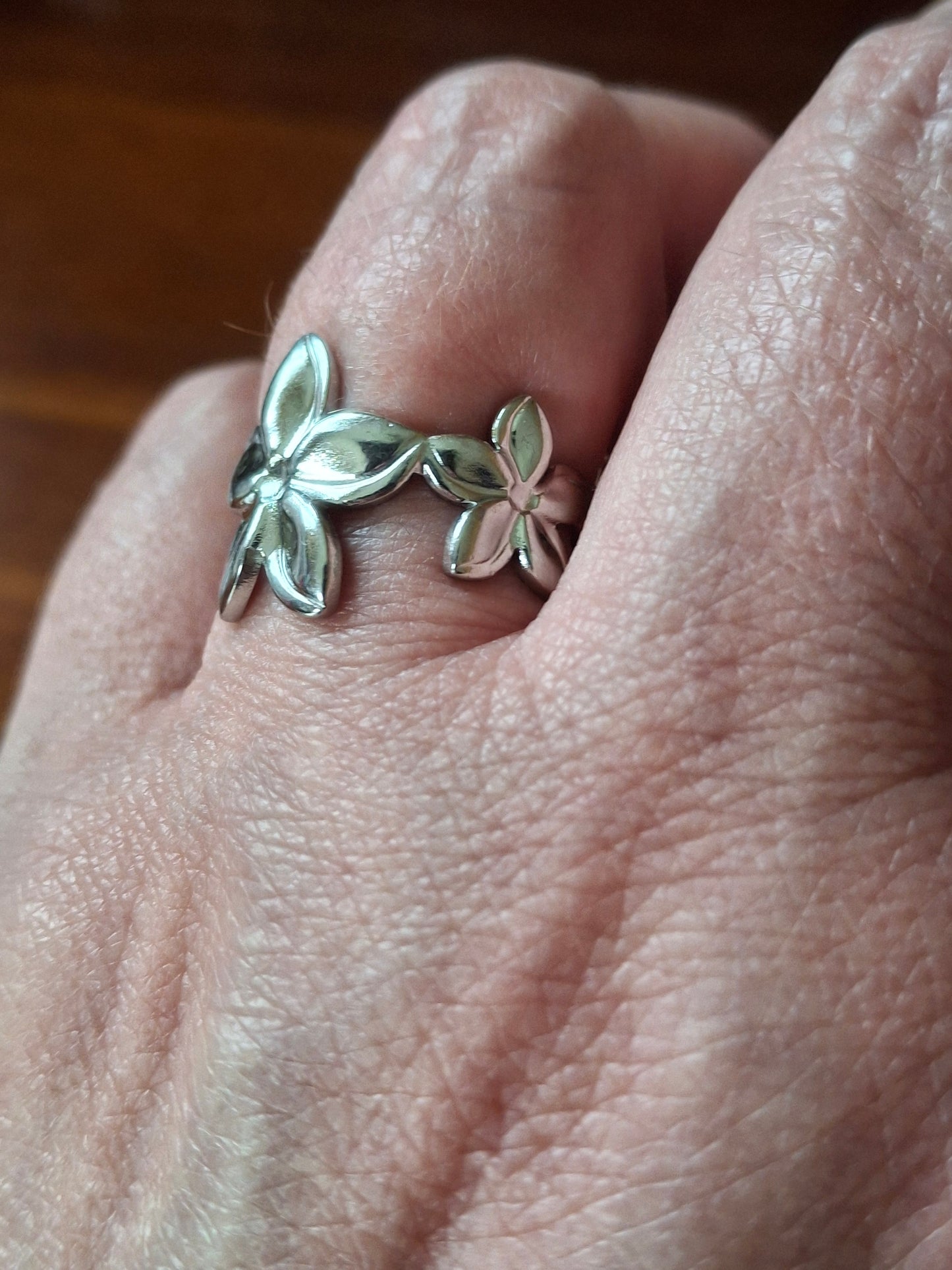 Bague acier inoxydable stainless steel 316 or ou argent réglable ajustable