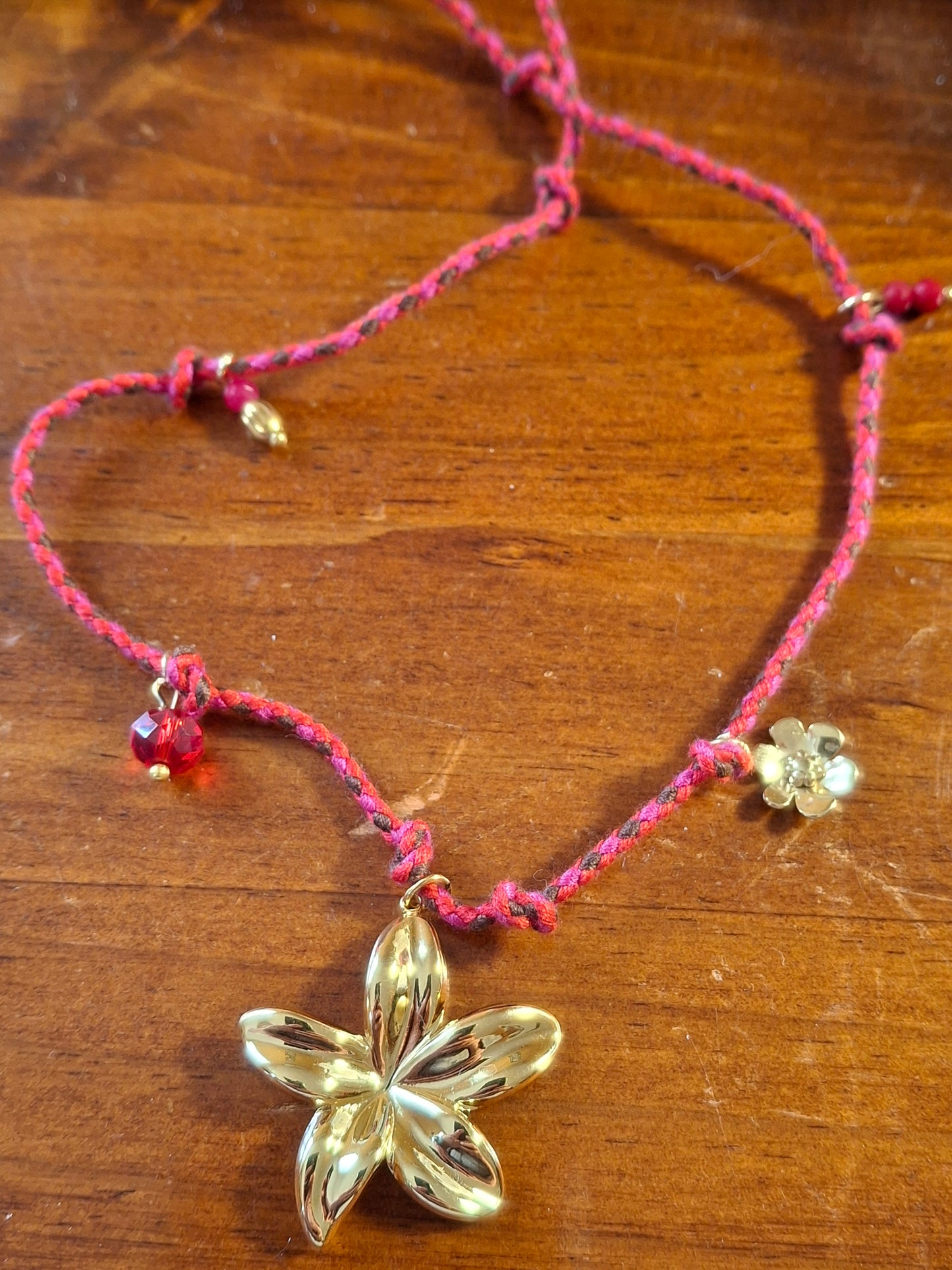 Collier cordon tressé réglable ajustable handmade