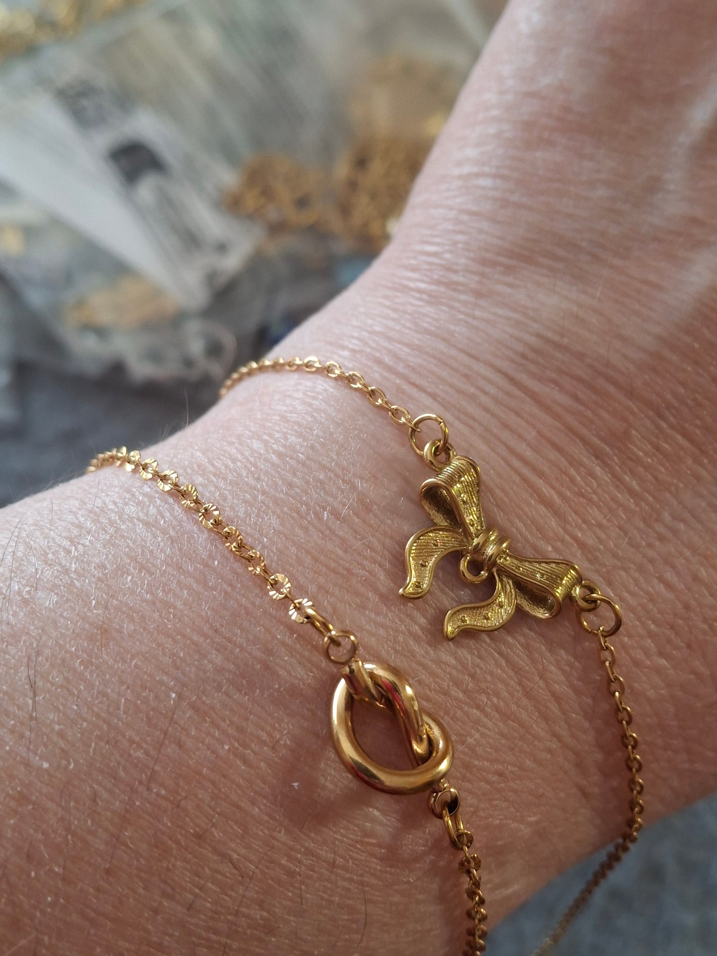 Armband, Edelstahl, Herz- oder Knotenelement aus Edelstahl, nur auf Maßanfertigung