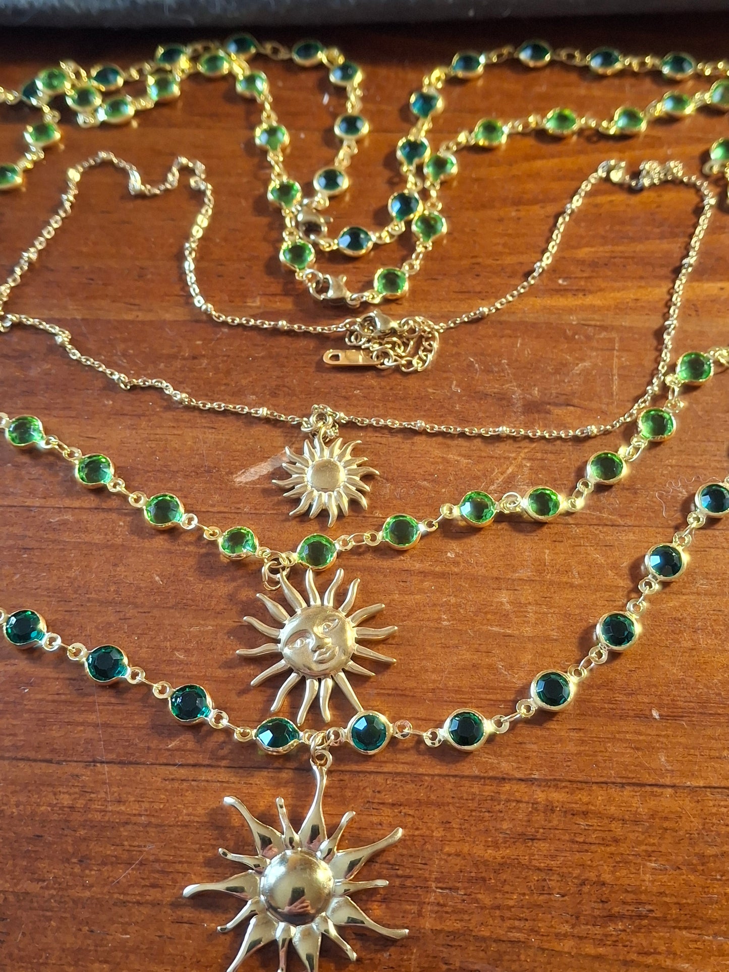 Collier chaîne cuivre ou chaîne acier inoxydable stainless steel pendentif soleil stainless steel