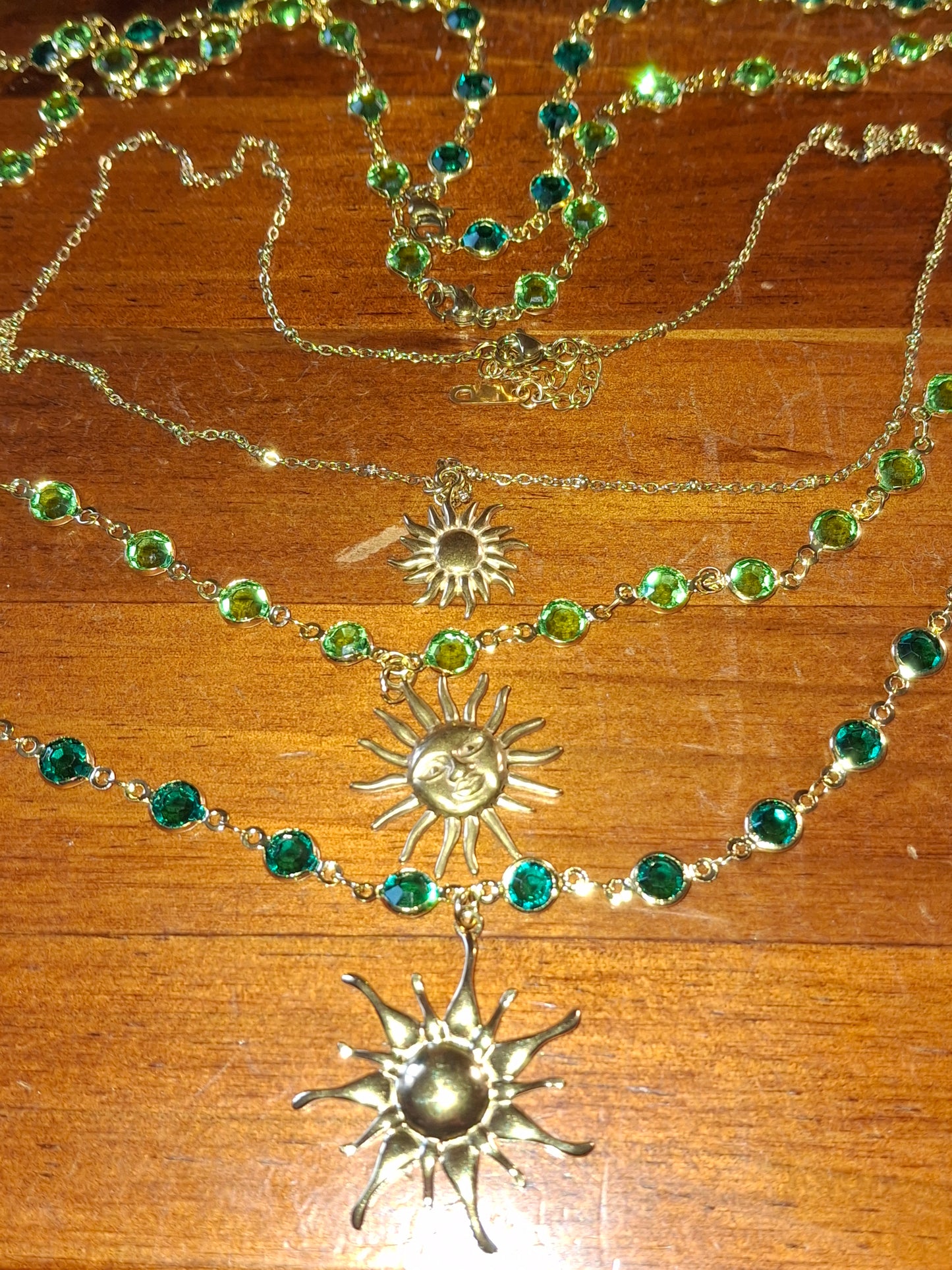 Collier chaîne cuivre ou chaîne acier inoxydable stainless steel pendentif soleil stainless steel