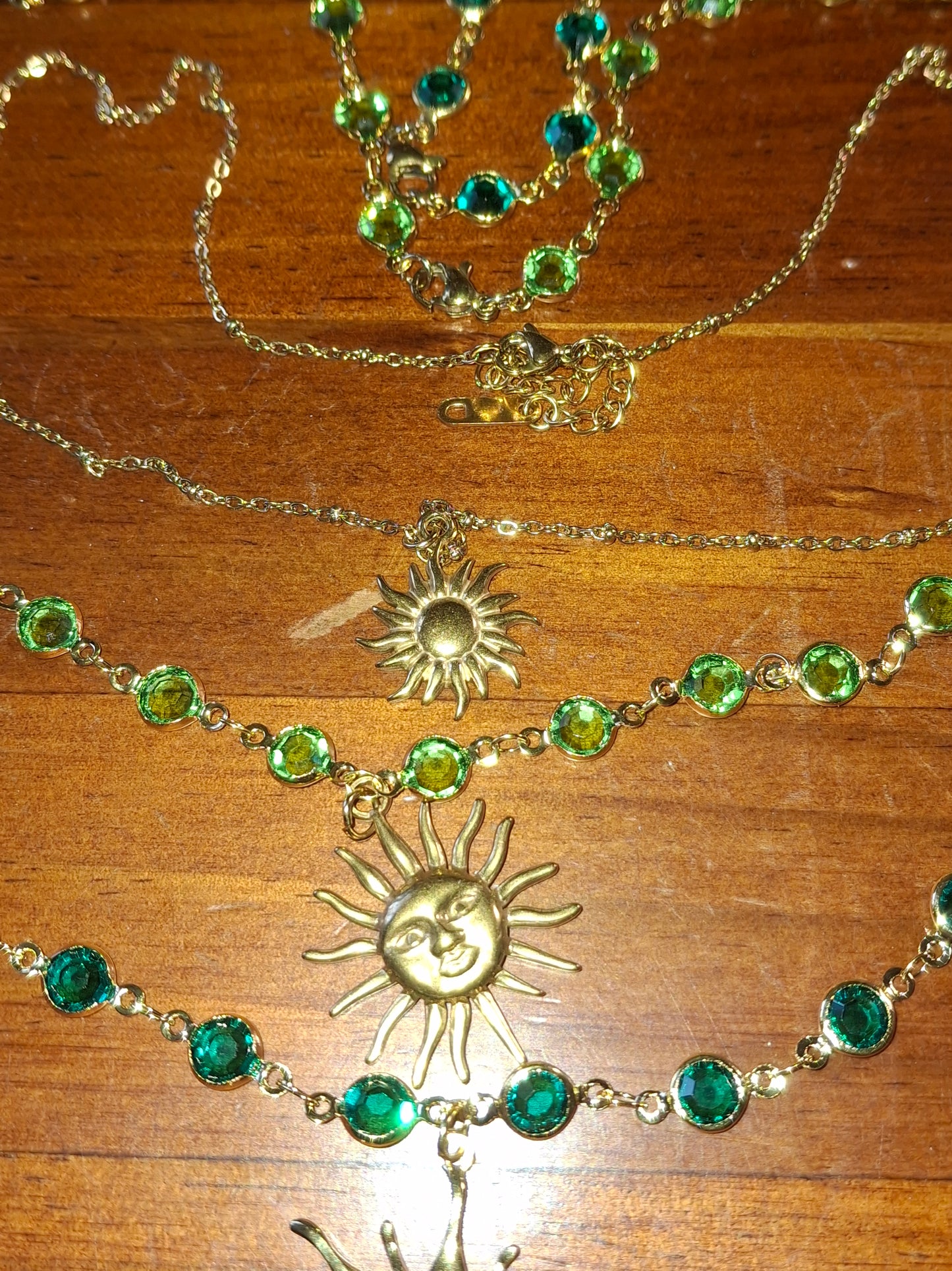 Collier chaîne cuivre ou chaîne acier inoxydable stainless steel pendentif soleil stainless steel