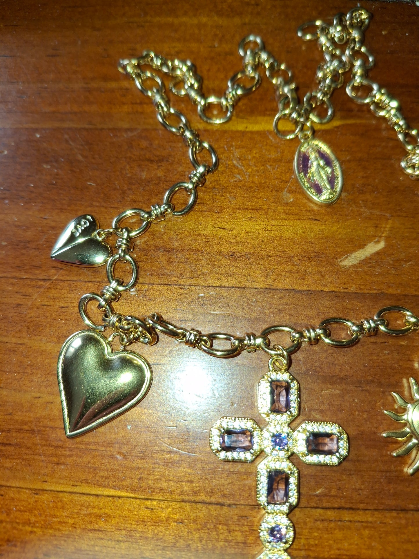 Collier chaîne maille gourmette acier inoxydable stainless steel 316 breloques handmade réglable