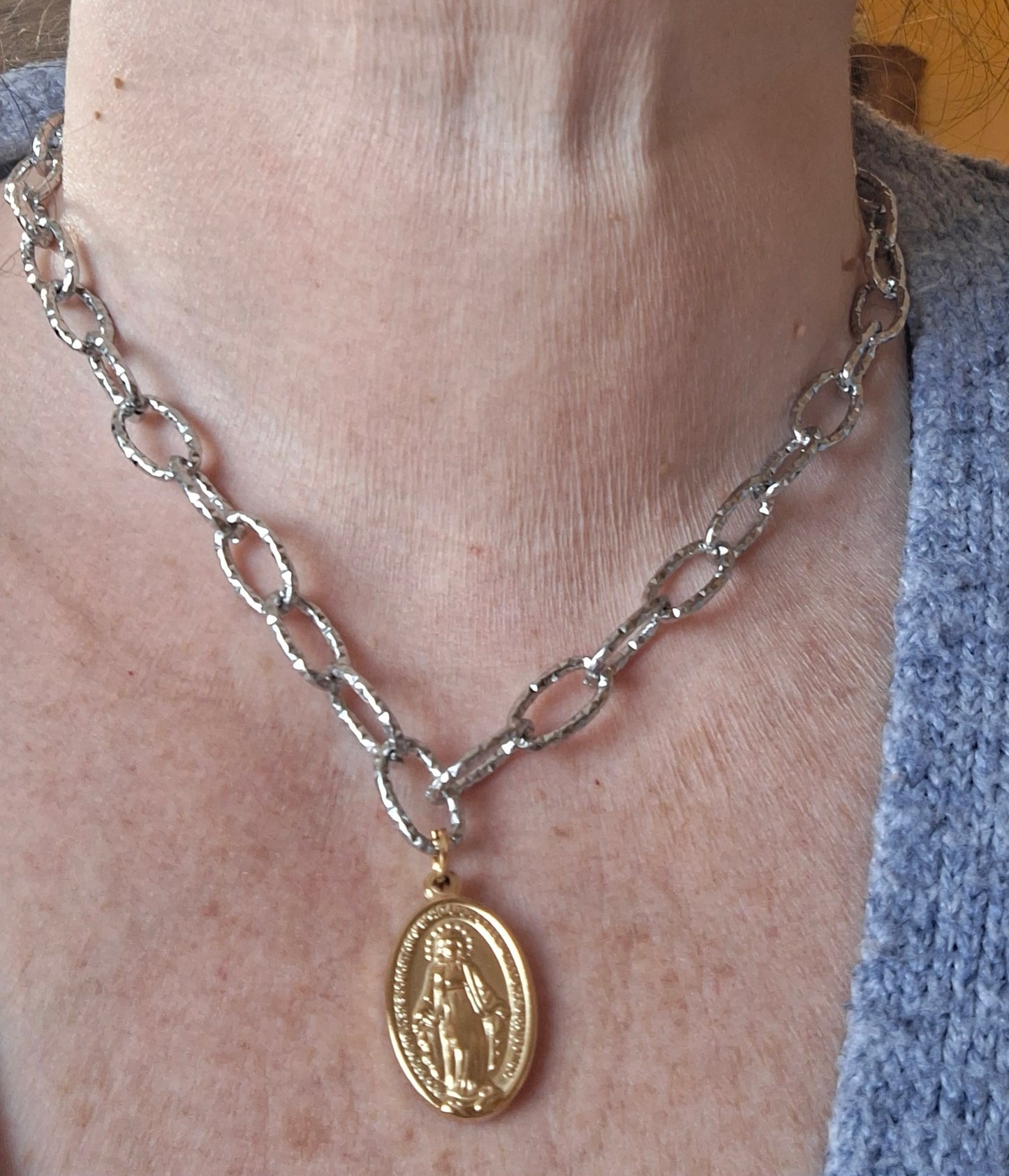 Collier chaîne acier inoxydable stainless steel 316 madone stainless steel 316 polie