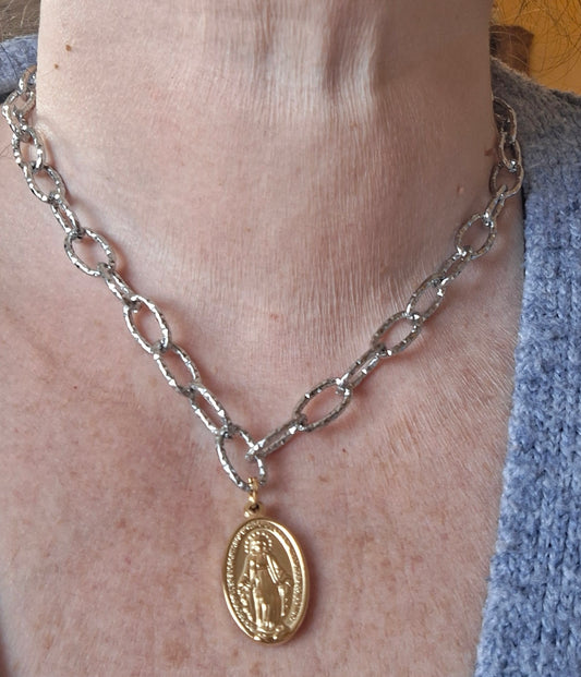 Collier chaîne acier inoxydable stainless steel 316 madone stainless steel 316 polie