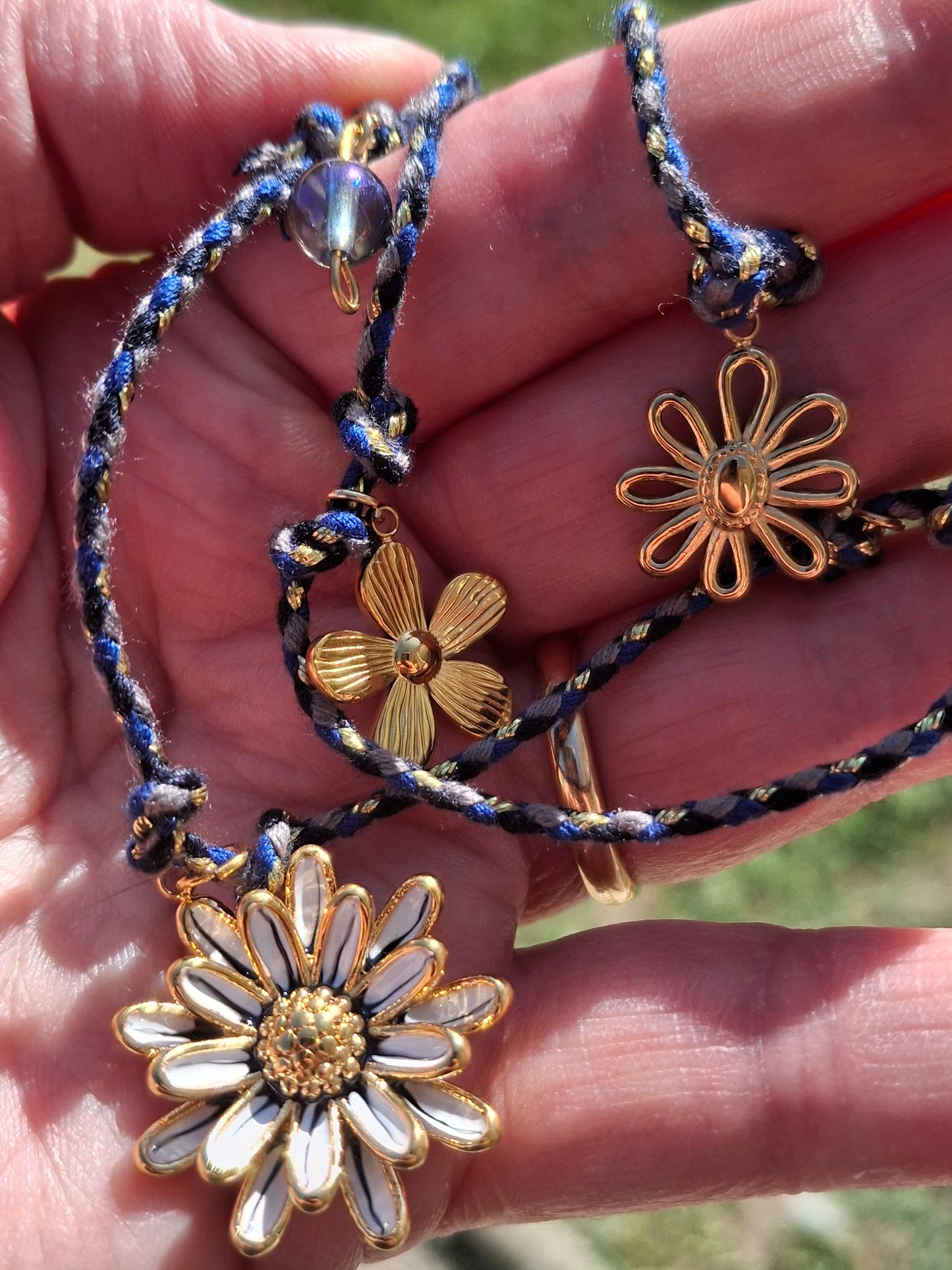 Handgemachte verstellbare geflochtene Kordelkette