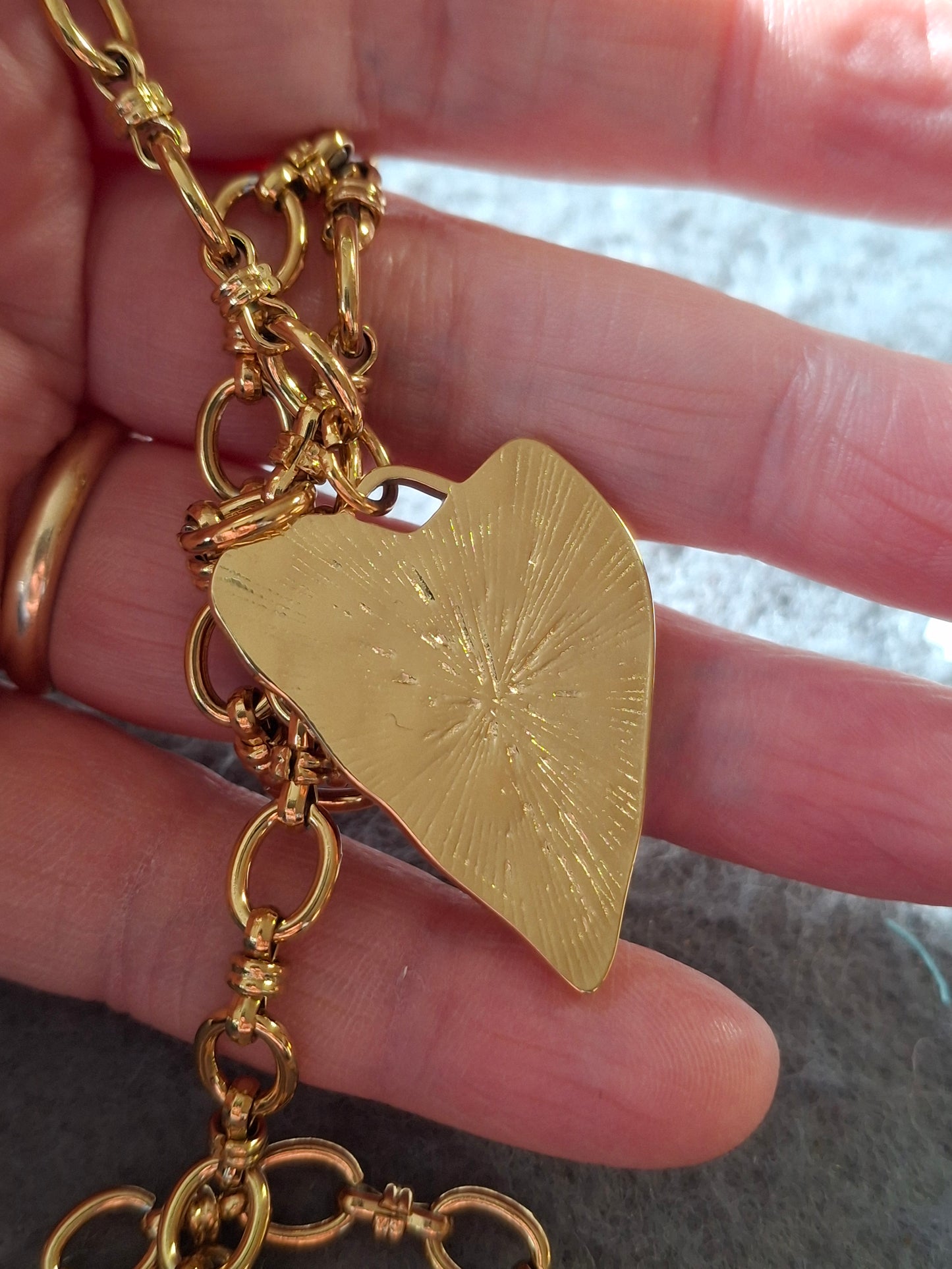 Bracelet maille gourmette stainless steel 316 grand cœur stainless steel 316 sur mesure