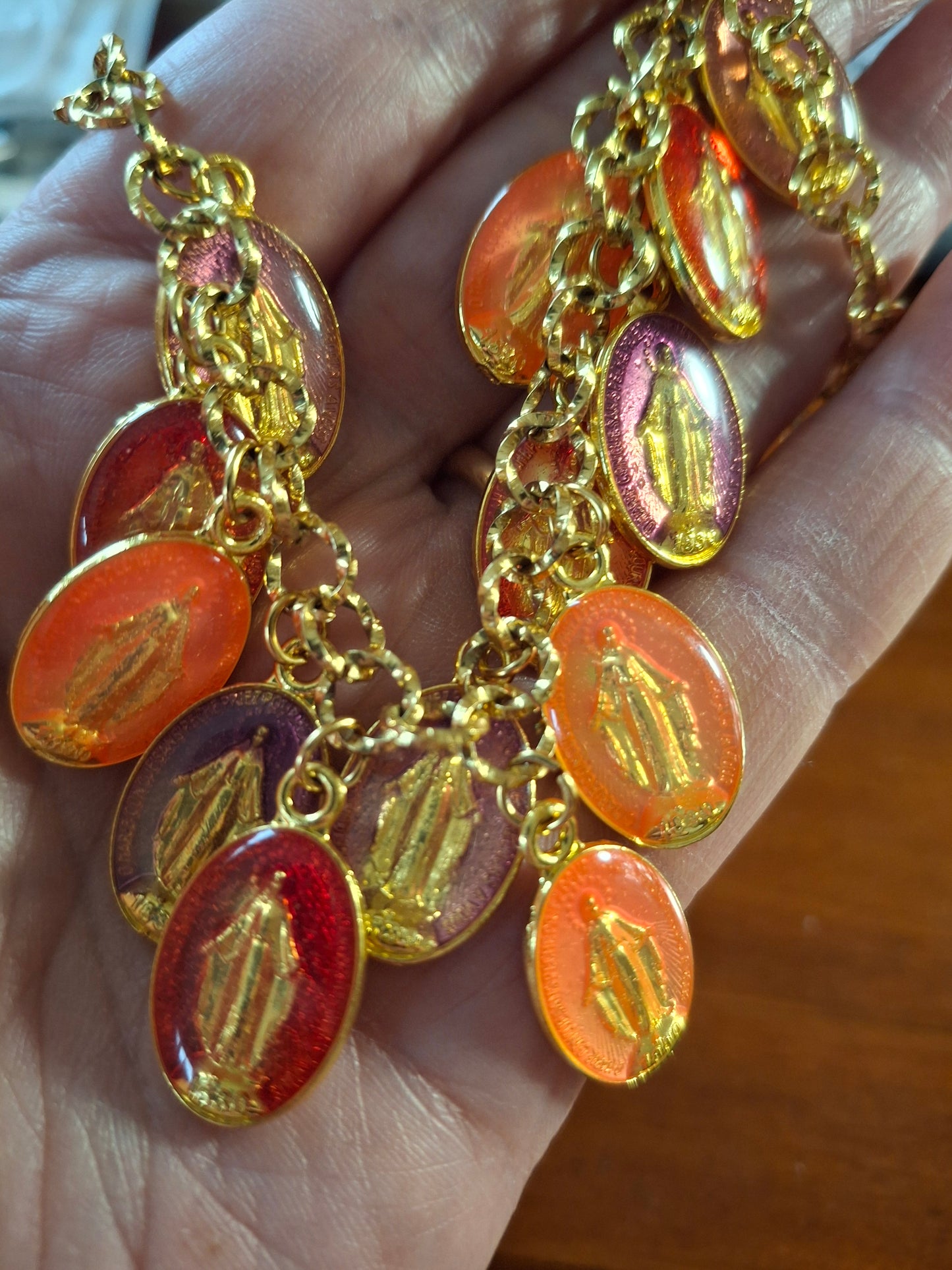 Stainless steel 316 chain necklace with Madonna charms