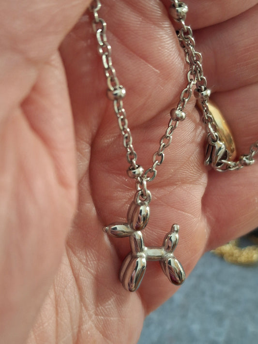 Collier chaîne acier inoxydable stainless steel chien ballon acier inoxydable stainless steel