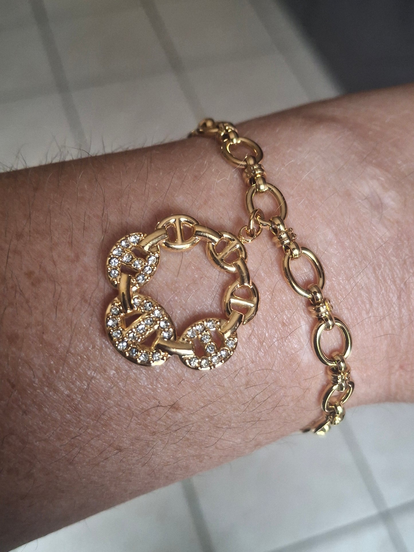 Bracelet chaîne maille gourmette stainless steel 316 ,pendentif maille marine stainless steel 316 poli sur mesure