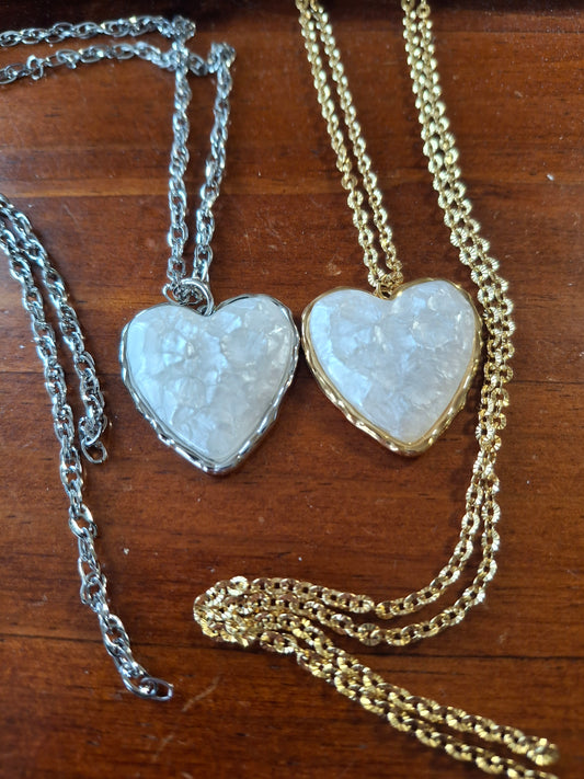 Halskette goldfarbene Kette Edelstahl 316 und Herz Edelstahl 316
