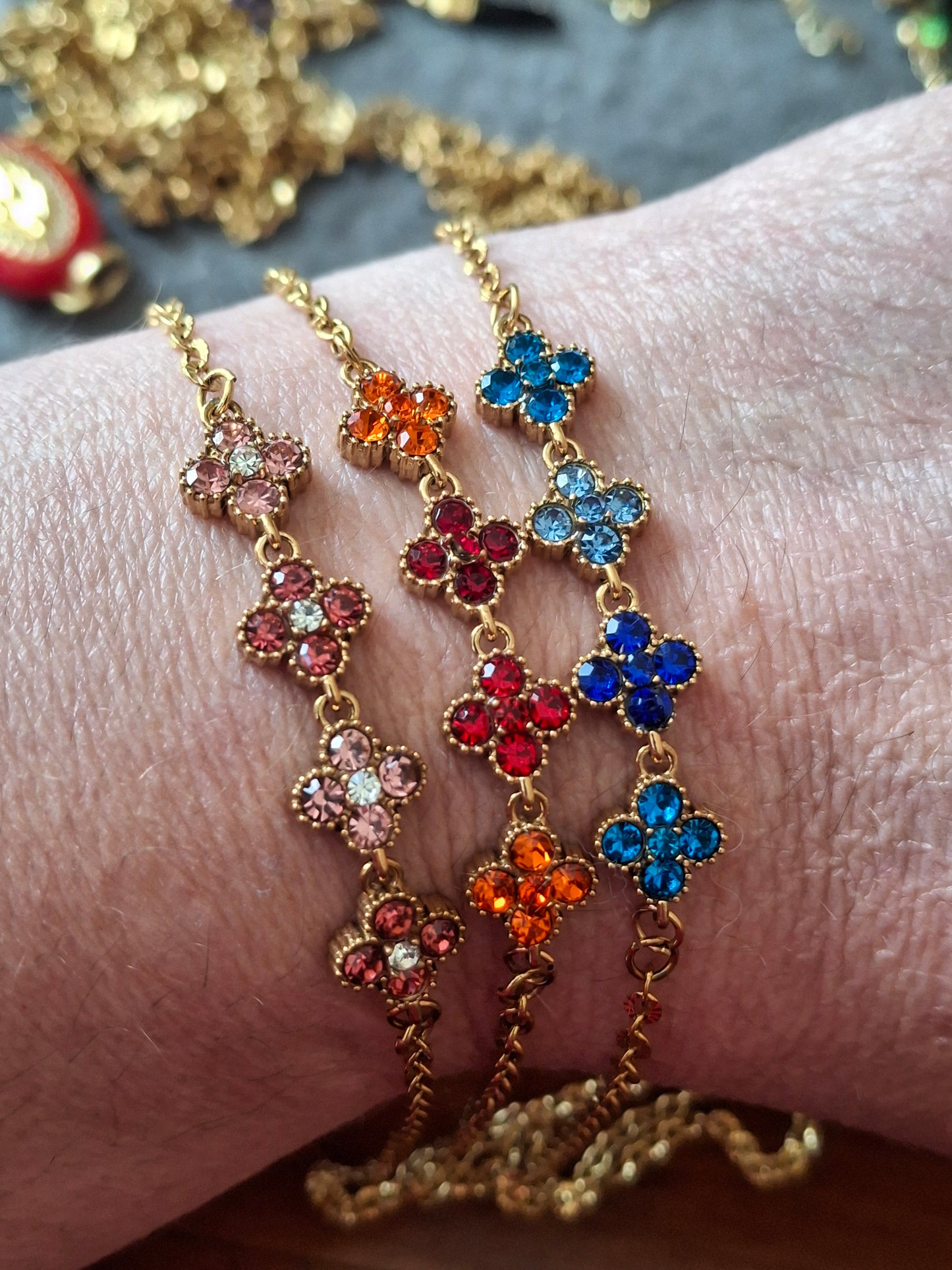 Armband Kette Edelstahl 316 Kristall und Kette Edelstahl 316 handgefertigt nur auf Maß